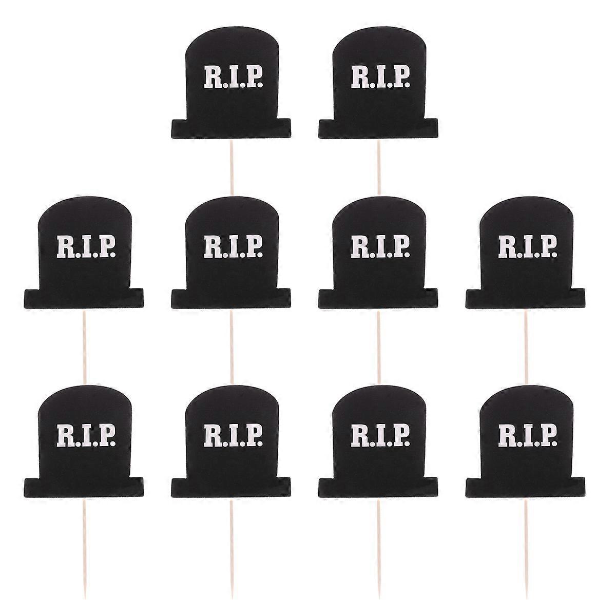 Cemetery Themed Halloween Cake Toppers For Food Picks 30 Pcs Beautiful Ornaments For Parties