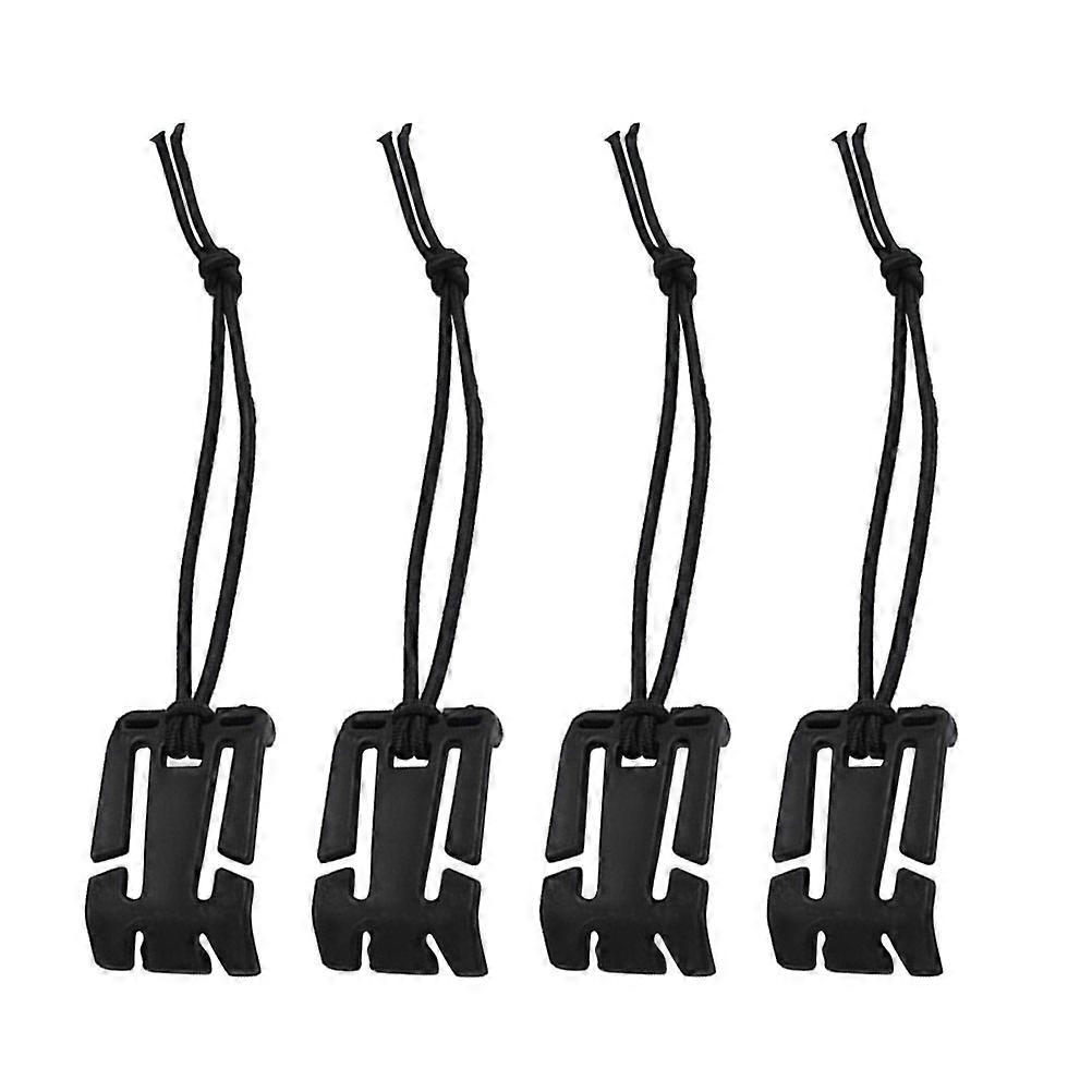 Strap Buckle Buckle with Elastic String for Backpack 12Pcs Black