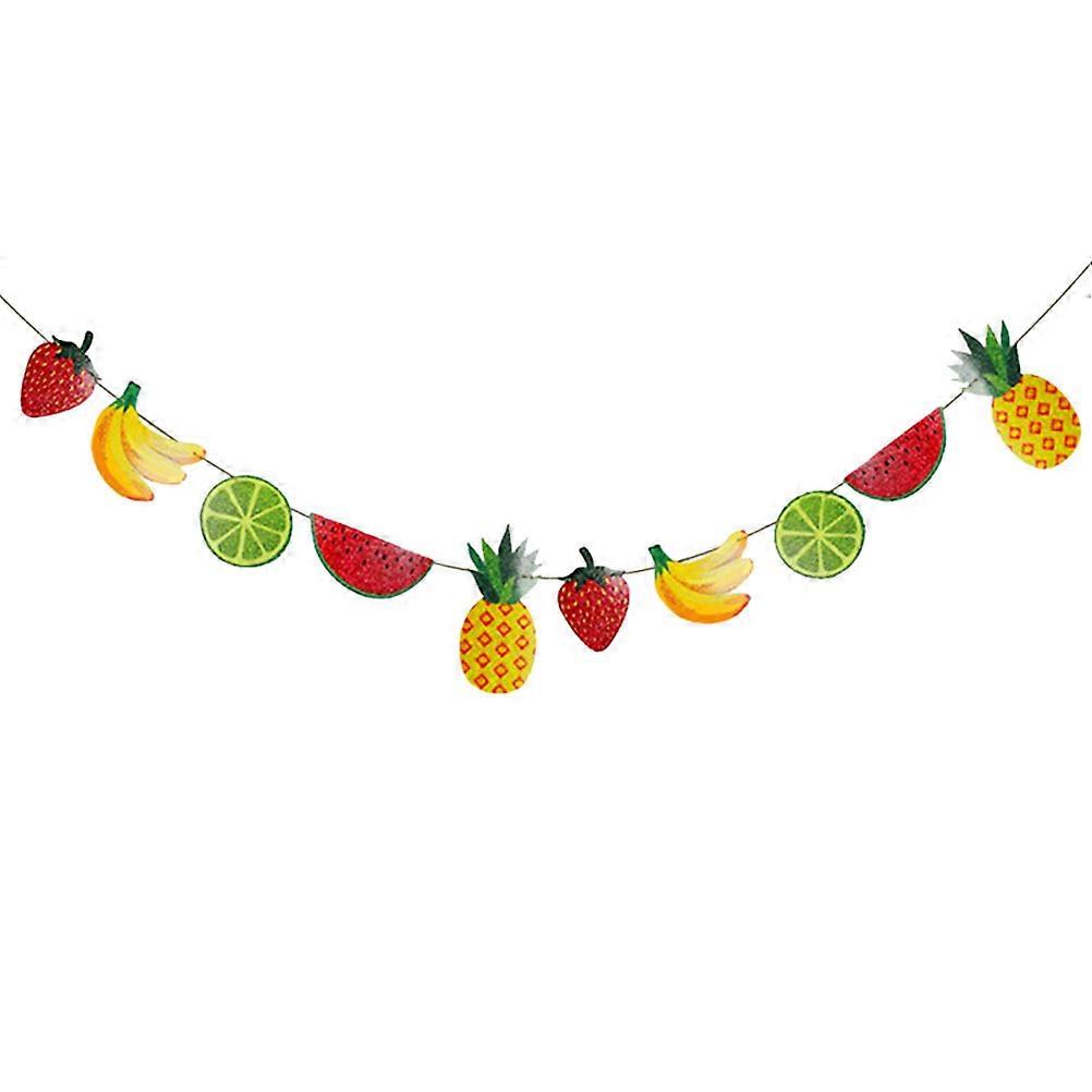 Party Banner Summer Decor with 3Pcs Lovely Fruit Flags