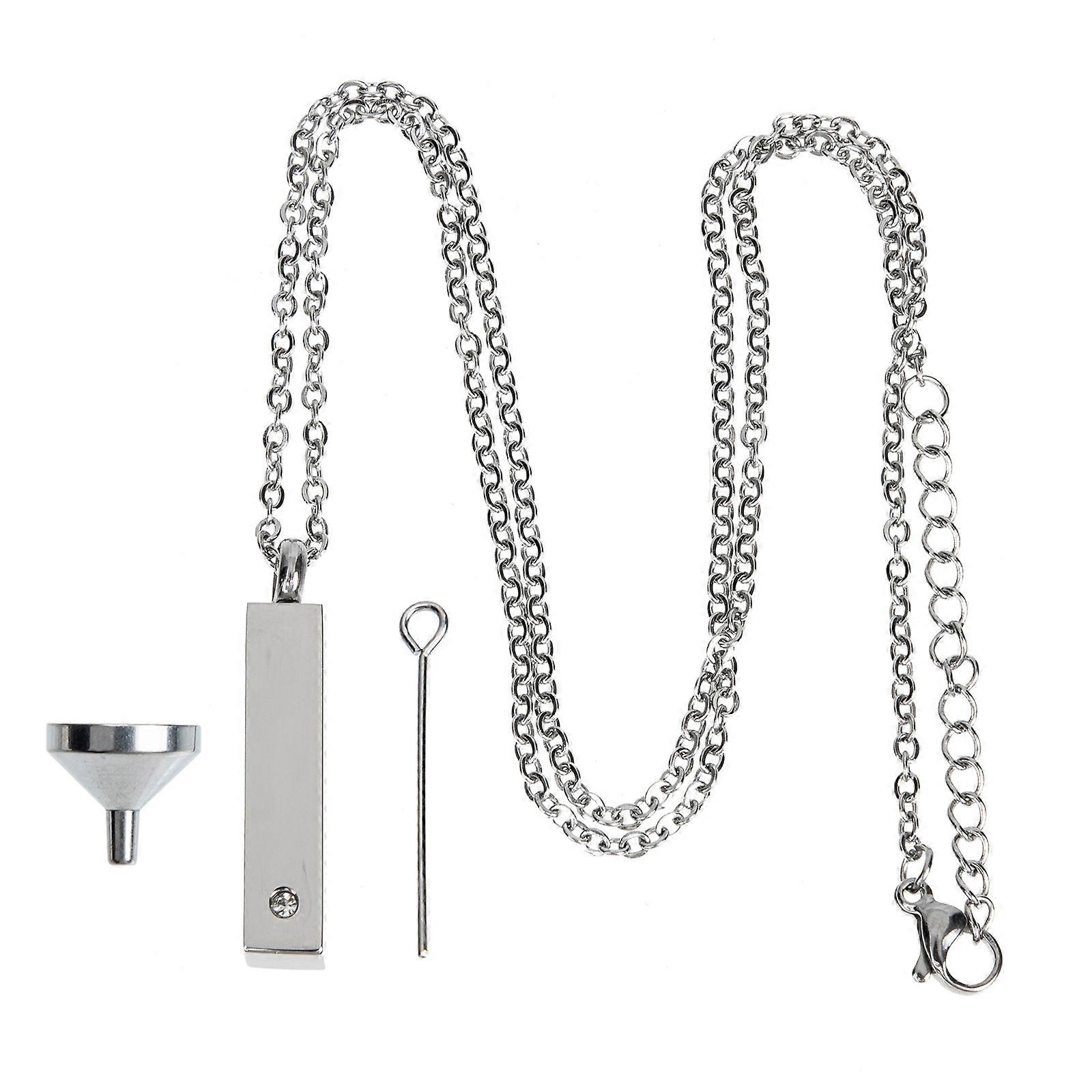Keepsake Ash Necklace Silver Urn Necklace for Men 3Sets