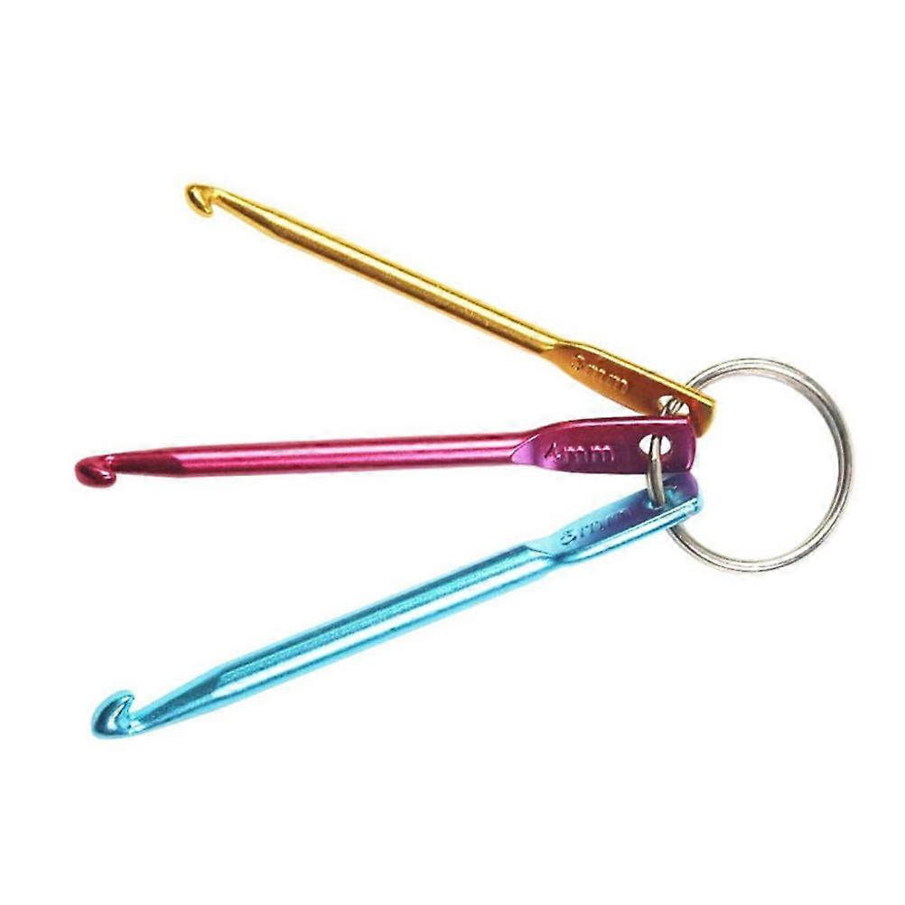 3Pcs Creative Crochet Hook Keychain For Travel And Everyday Use In Assorted Color