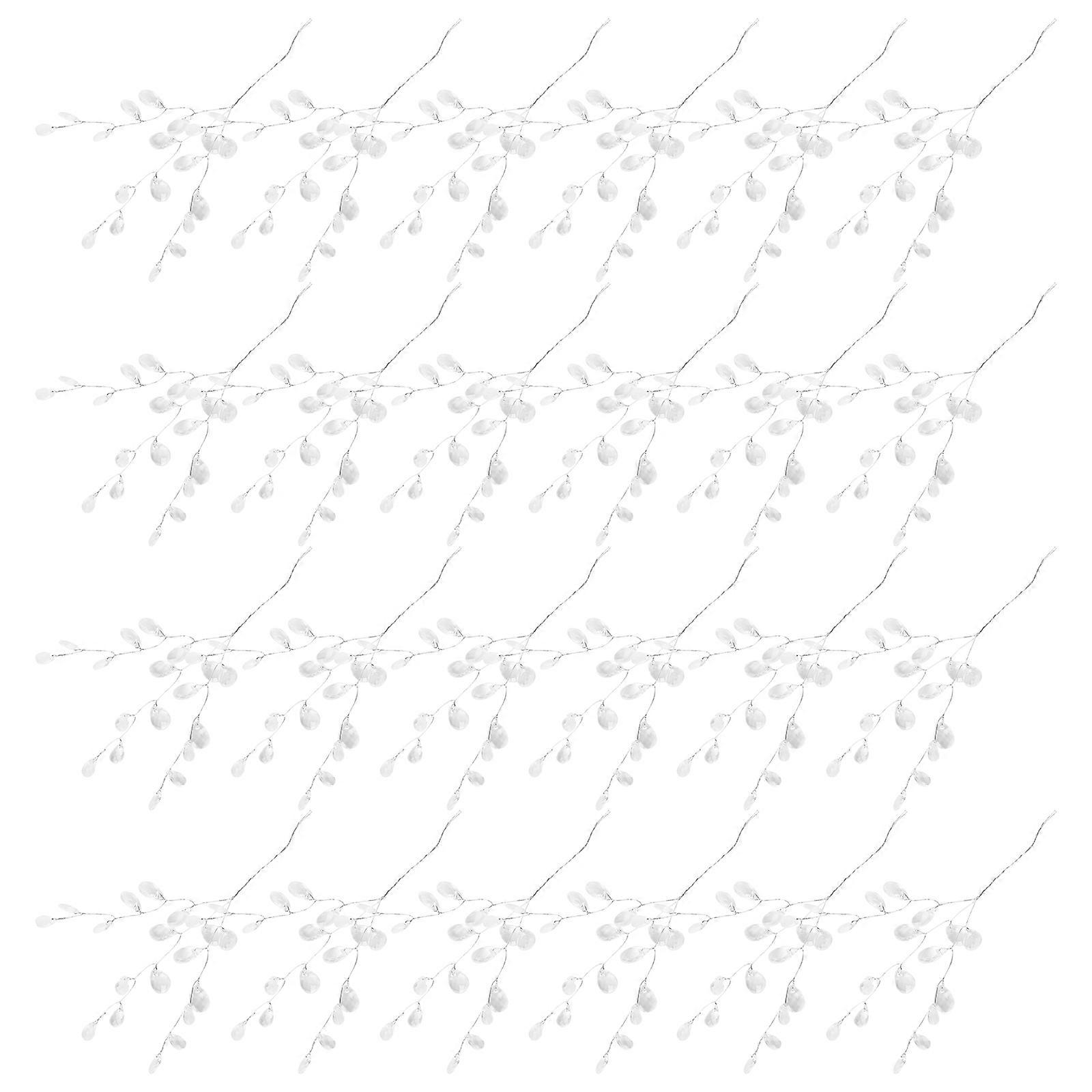 Acrylic Drops Artificial Bouquet for Wedding Decoration 50 Stems White