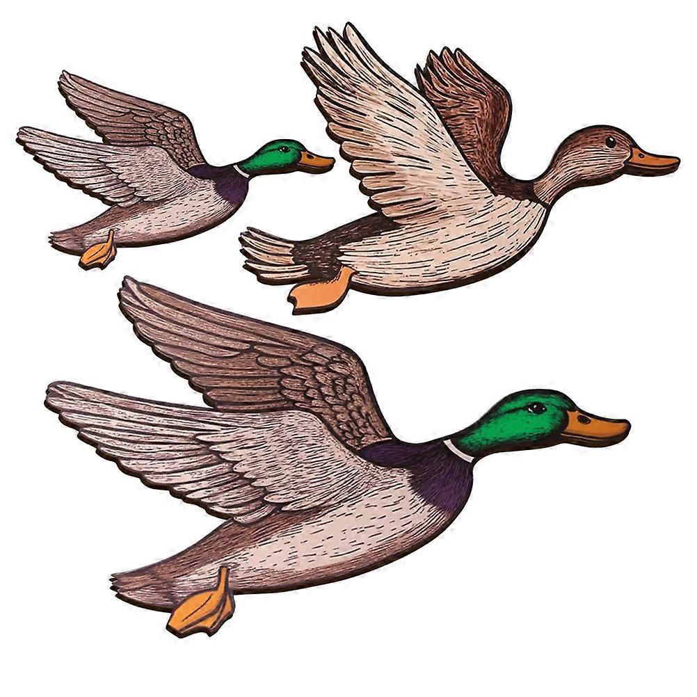 Rustic Wood Duck Wall Art Mallard Sculptures for Nursery Wall Decoration 12Pcs