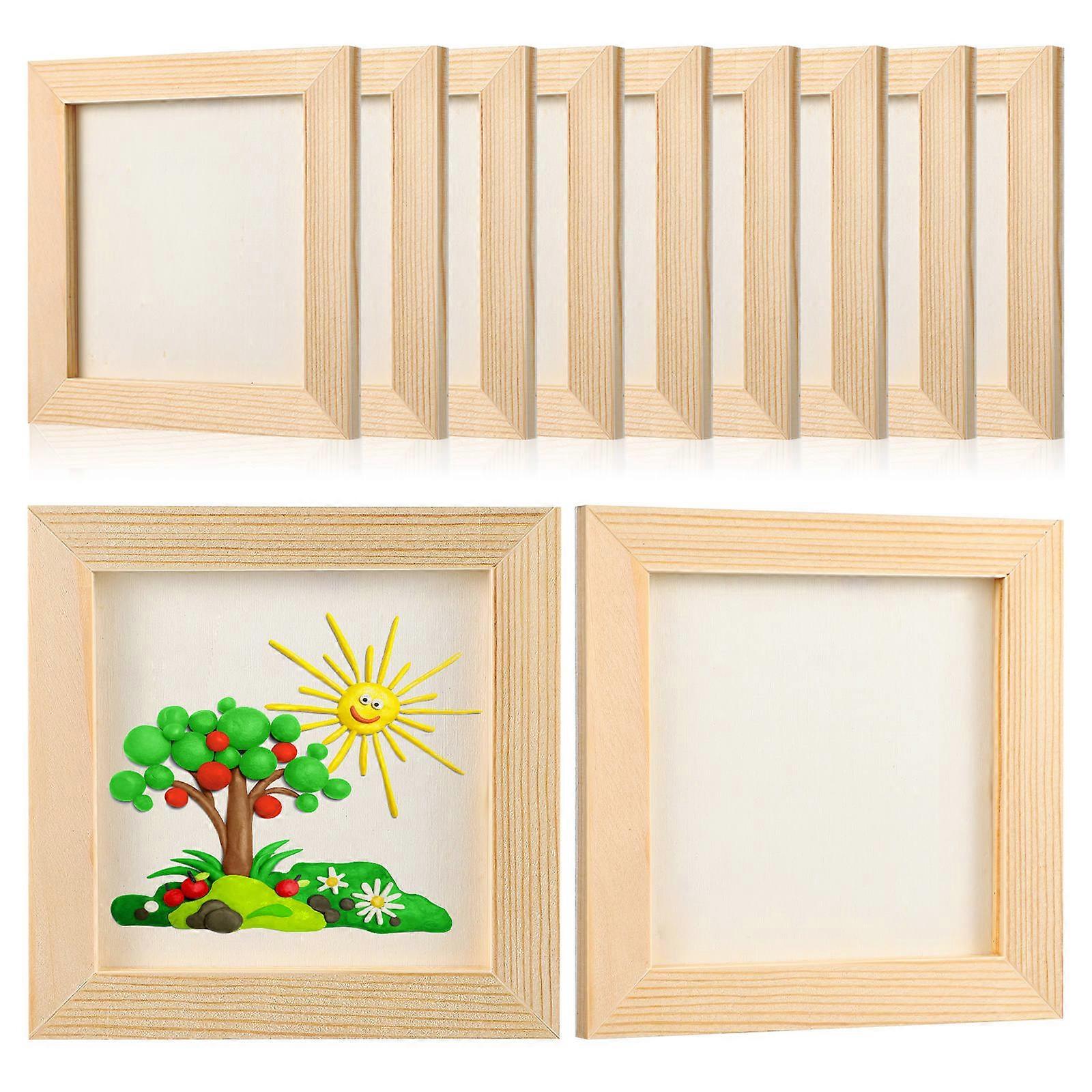 Wooden Picture Frames for DIY Painting 40Pcs Multi Color Unfinished Craft Frames