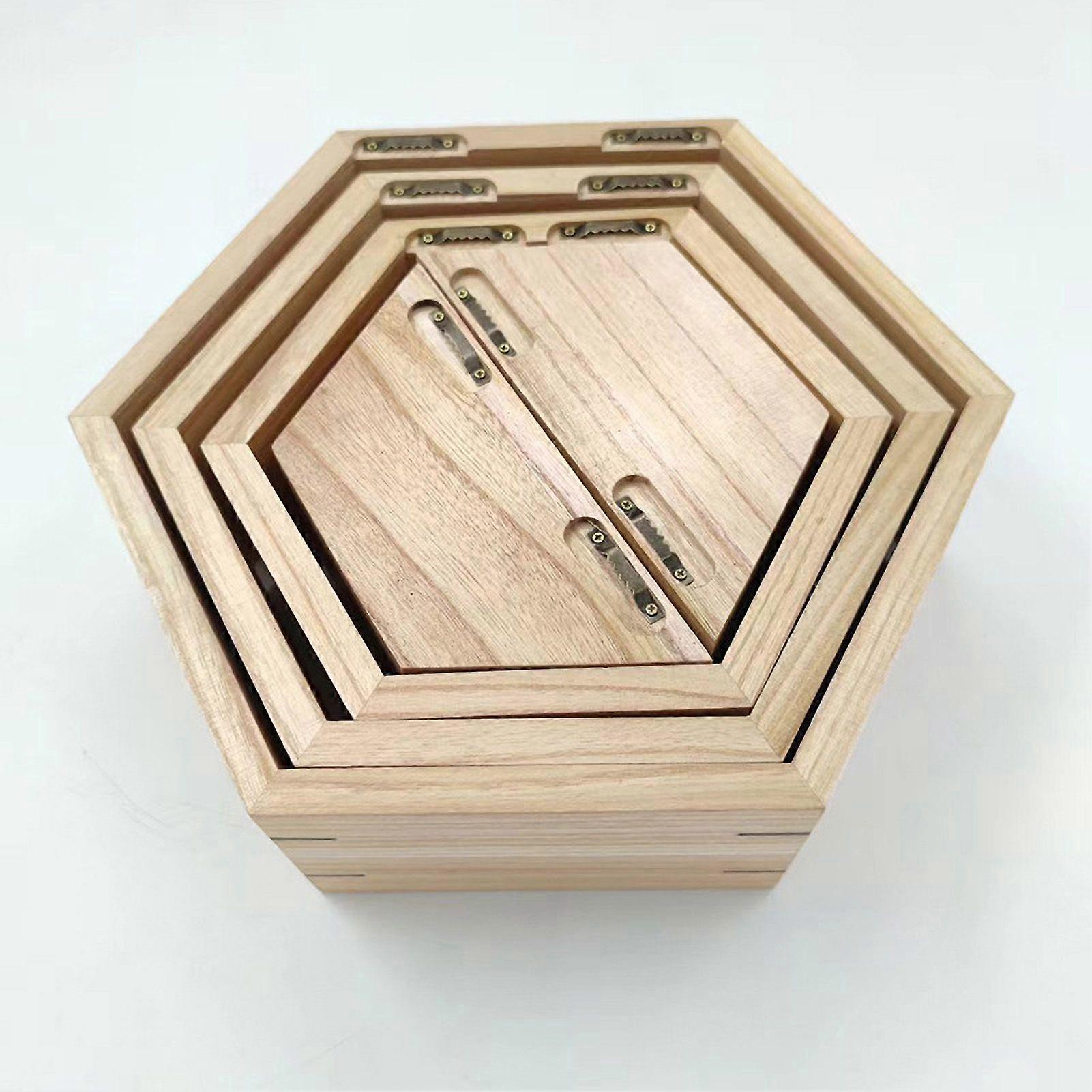 Wooden Hexagonal Wall Mounted Floating Shelves Honeycomb Decorative Shelving