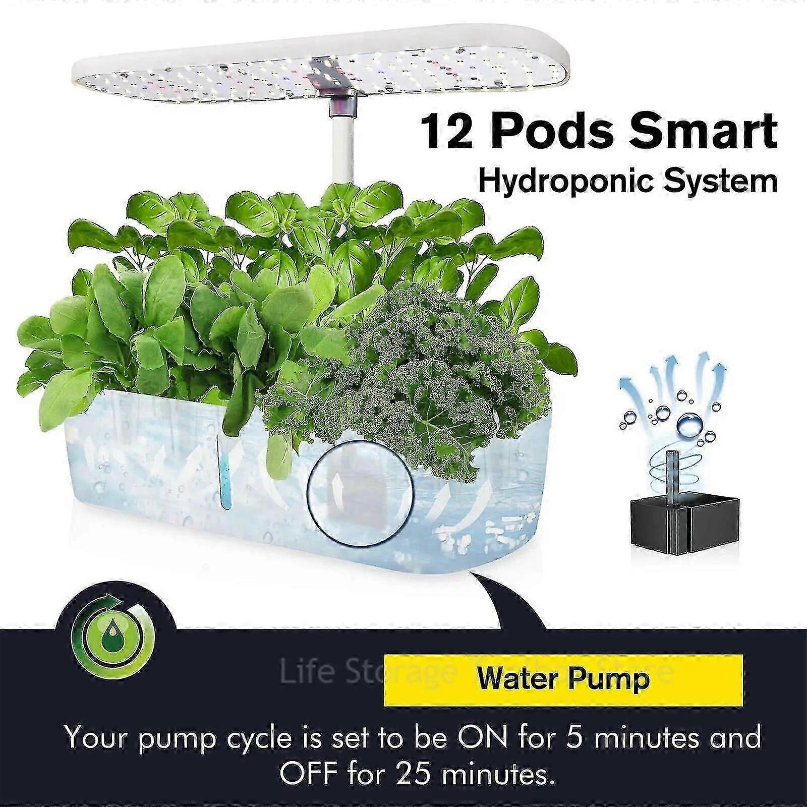 Exquisite Excellent 12 Pods Indoor Herb Garden Pots Hydroponics Growing System With Led Grow Light Smart Gardening Planter Soilless Cultivation