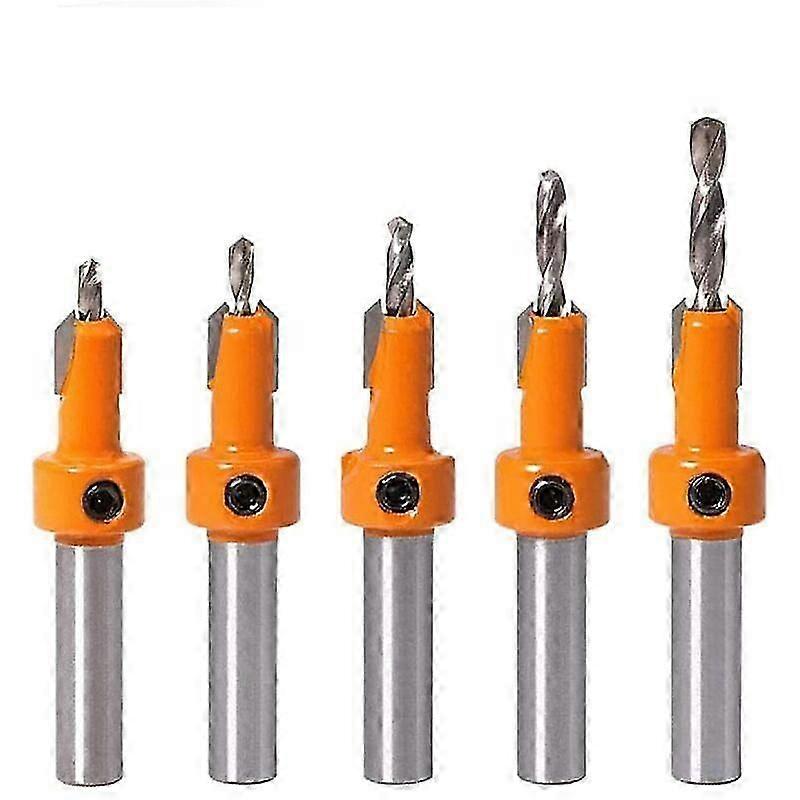 Wood Drill Bit Set, 5 Pcs Countersink Drill Bits, HSS Countersink Drill Bits for