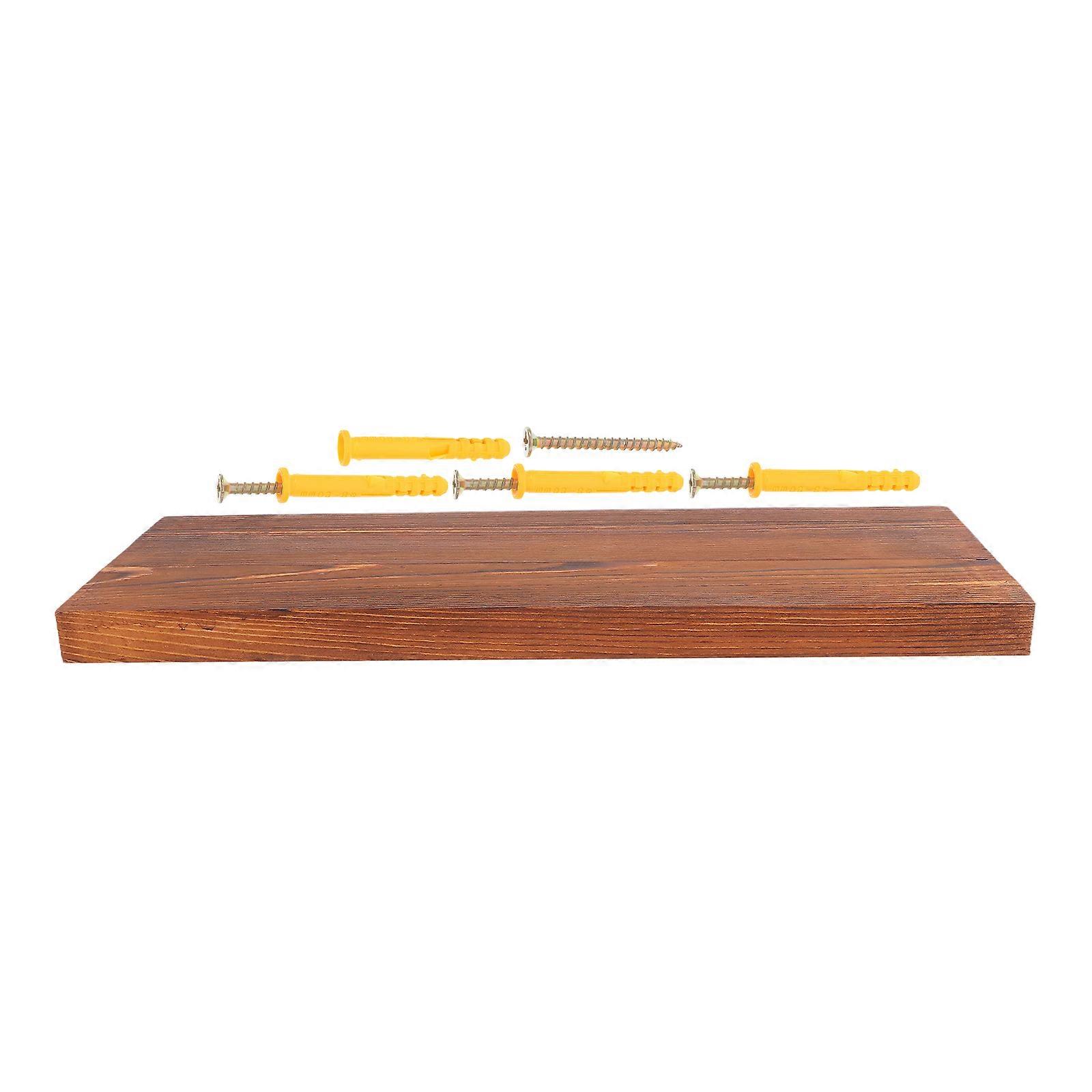 Wood Floating Shelf Brown for Office Wall Storage 3Pcs Hanging Shelf