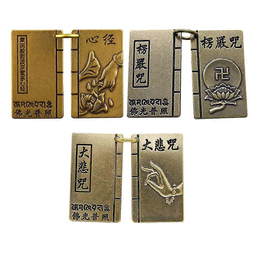 Golden Brass Keychain for Decor 6Pcs Heart and Compassion