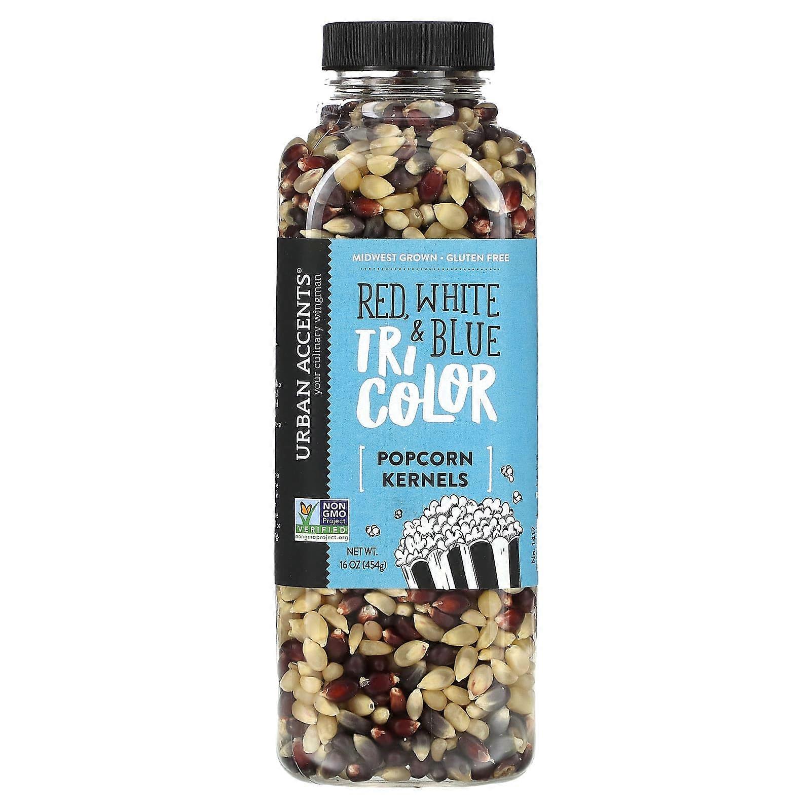 Popcorn Kernels, Red, White, & Blue Tricolor , 16 oz (454 g)