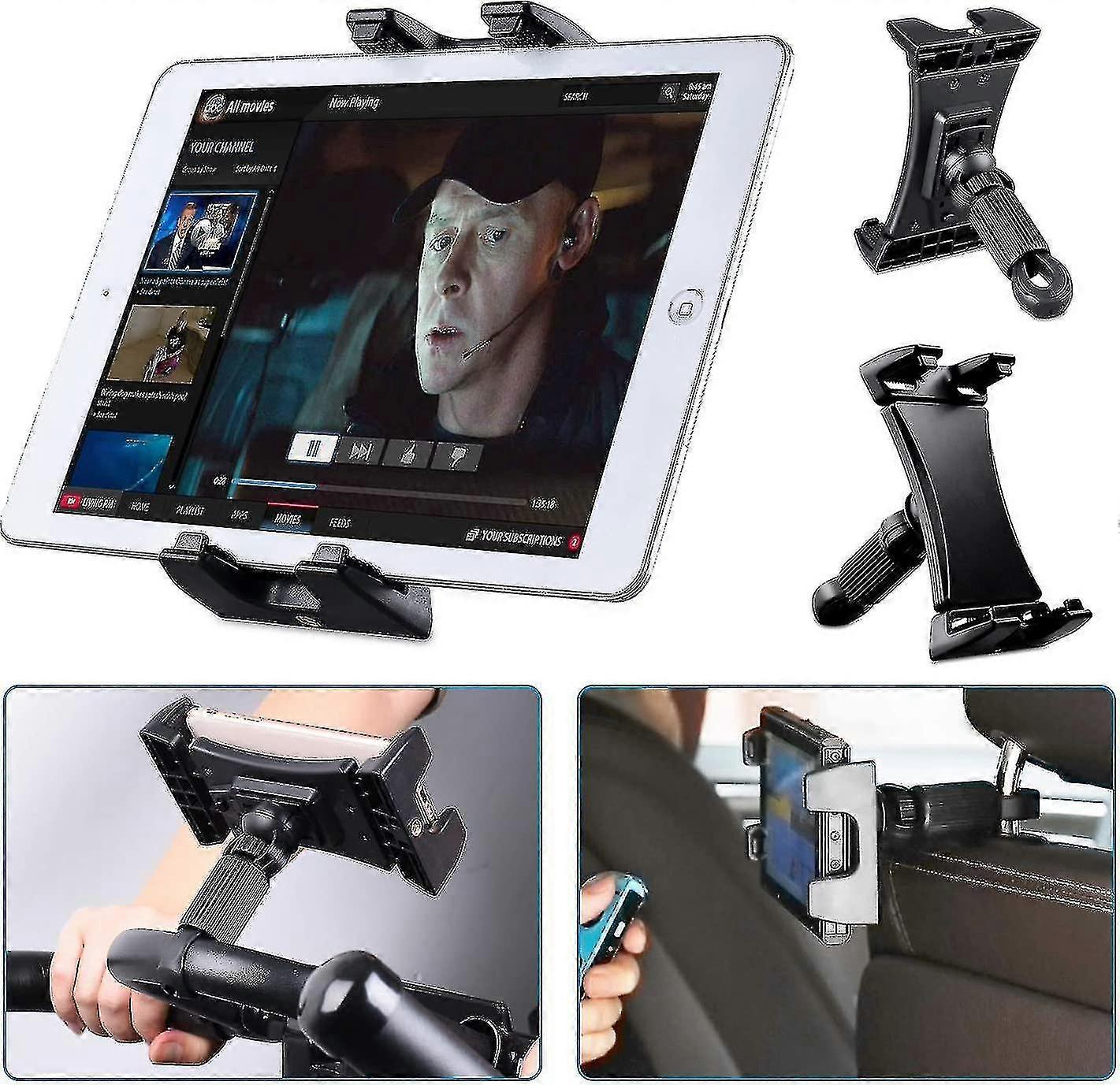 Spinning Bike Tablet Holder, Exercise Bikes, Car Headrest, Treadmill, Gym Handlebar, Microphone Support 360 Adjustable