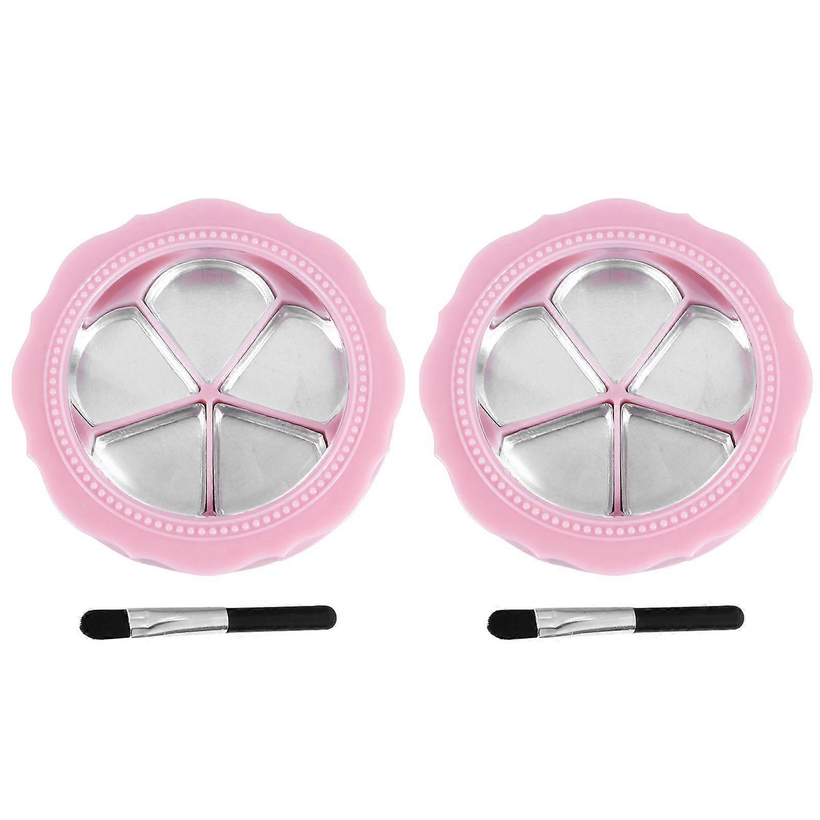 2 Sets Eyeshadow Box Case Lipstick Box Refillable Makeup Dispenser with Brush