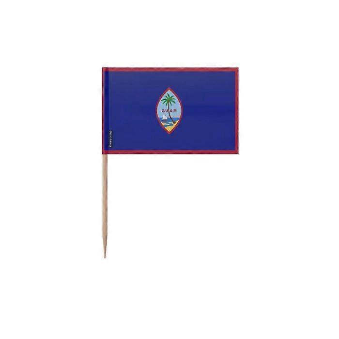 Toothpicks Guam Flag - 6.5 cm - 100 pieces - Adhesive plastic - Bamboo stick - Pixelforma