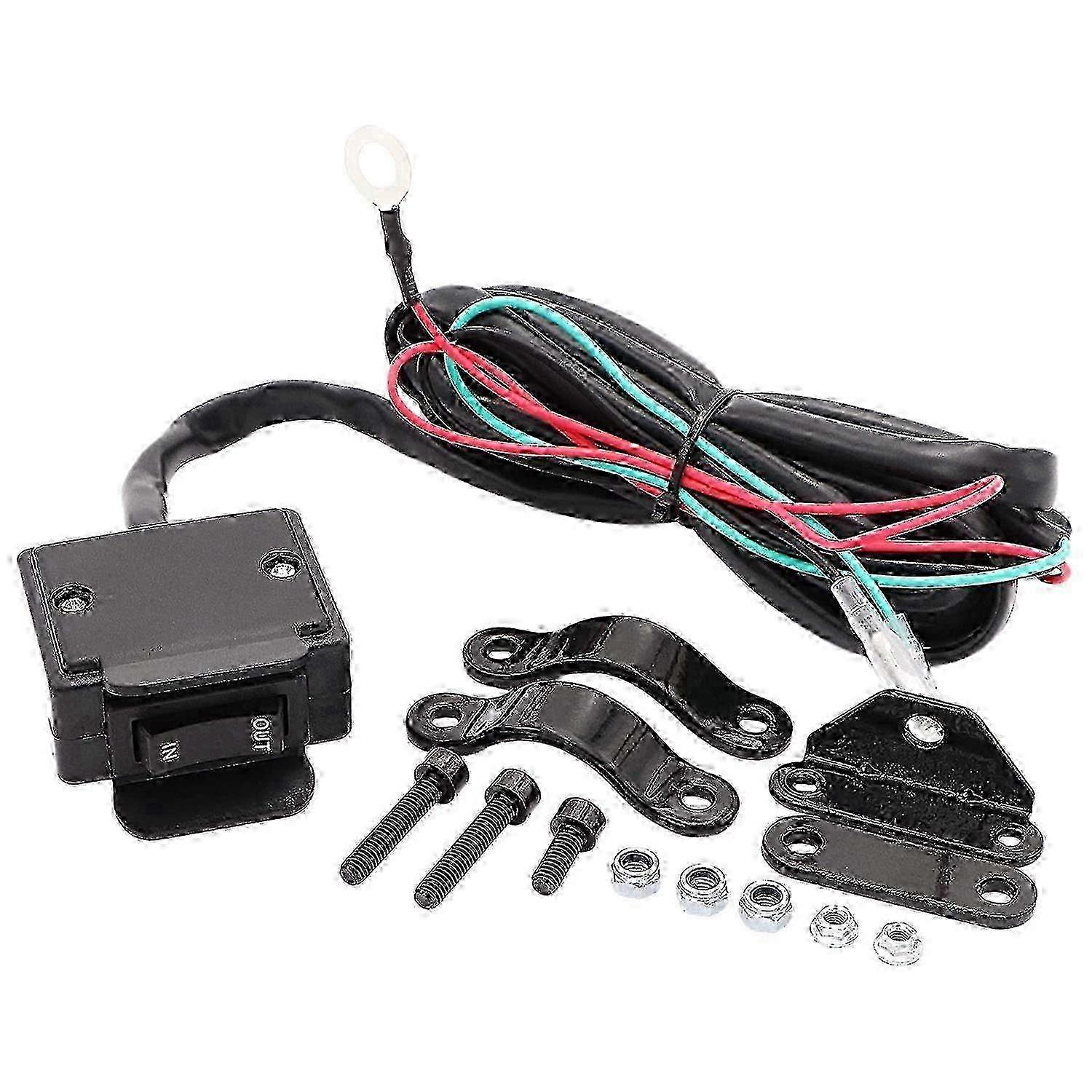 12V ATV/UTV Winch Rocker Switch with Handlebar Control Kit, Universal Waterproof