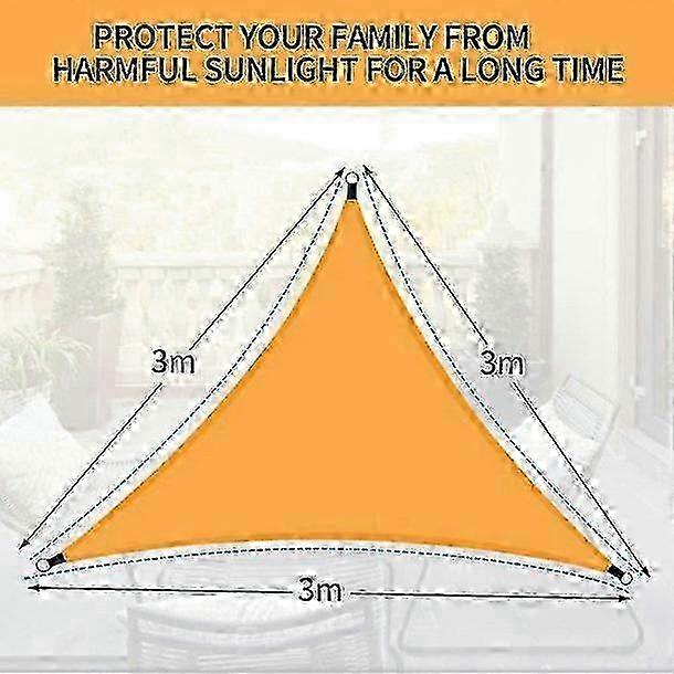 Sail 3x3x3m Triangular Shade for UV Protection in Garden