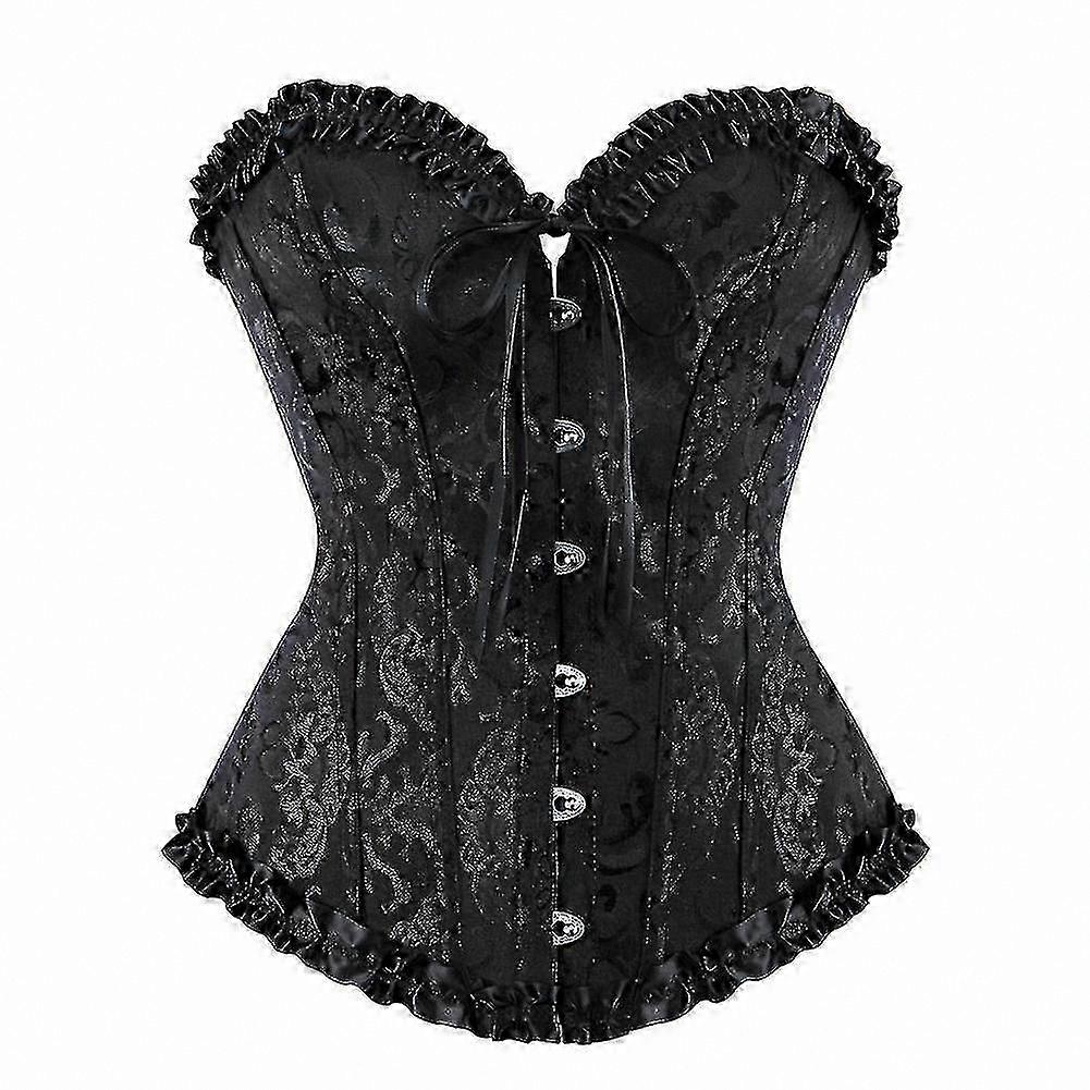 Women's Plus Size Lace-Up Overbust Corset Top Shaper with Adjustable Fit