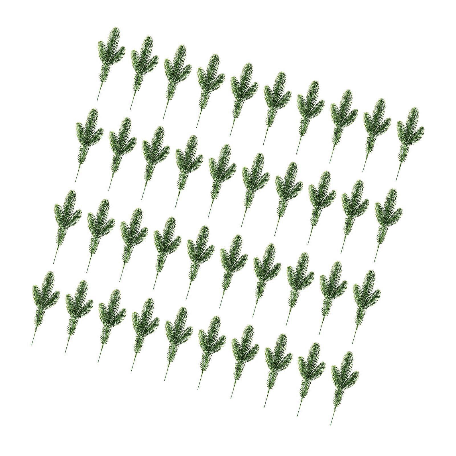 Christmas Tree Decorations 40 Divisions Realistic Synthetic Pine Offshoots Flexible Stems for Covering Wreath Highlight Design Multicolor