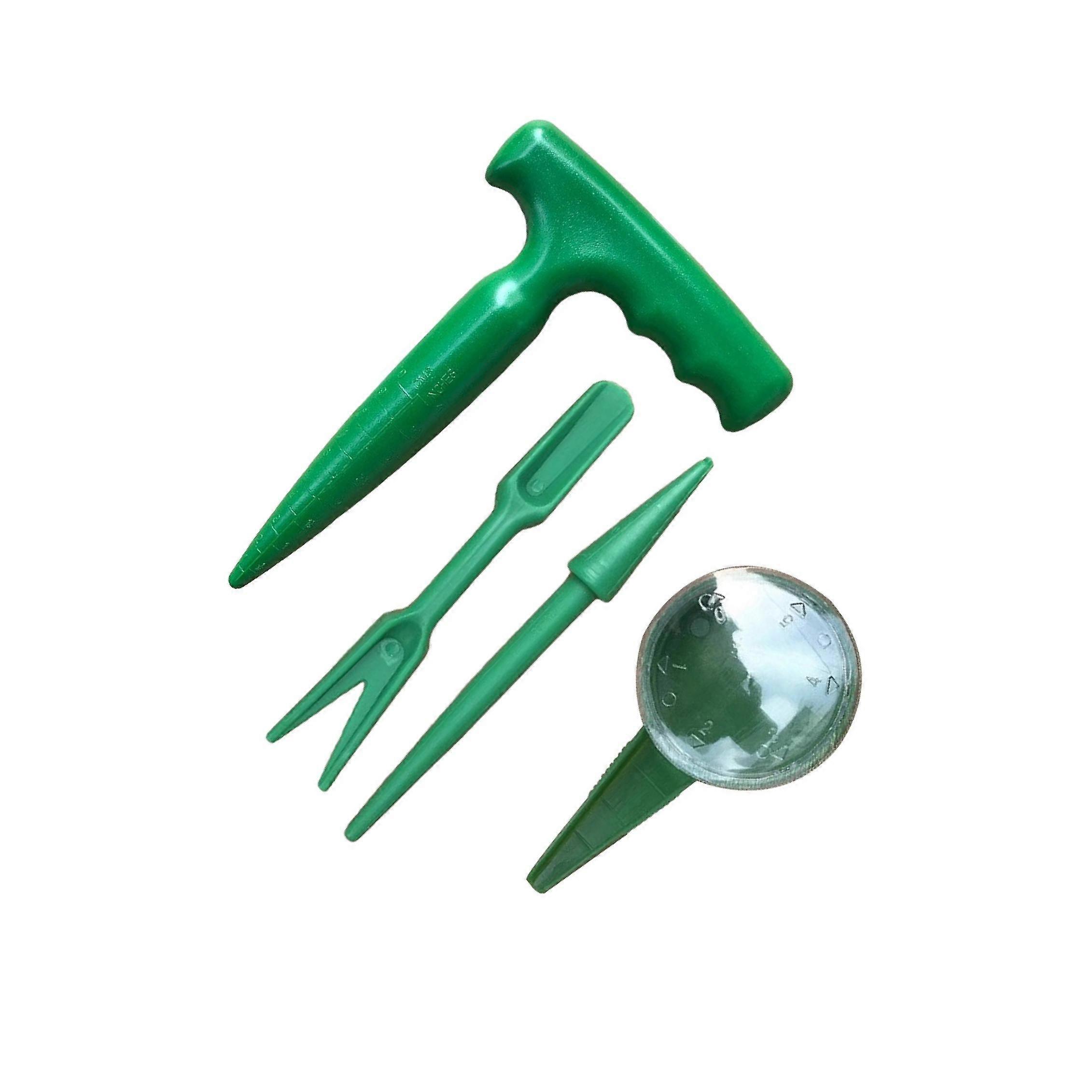 4Pcs Sowing Dispenser Set Lightweight Manual Seedling Dibber and Widger