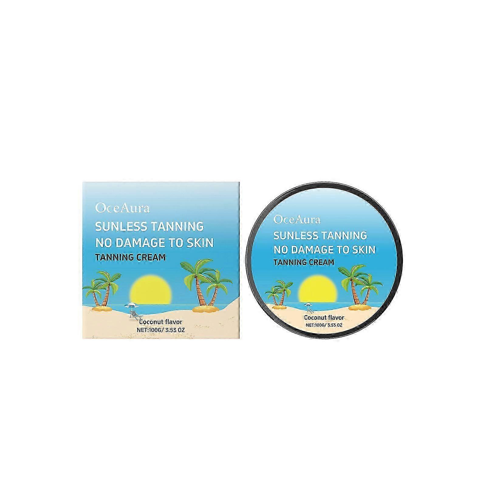 Coconut Tanning Body Cream - Natural Wheat Color, Moisturizing, Non-Sticky, Long-Lasting Formula