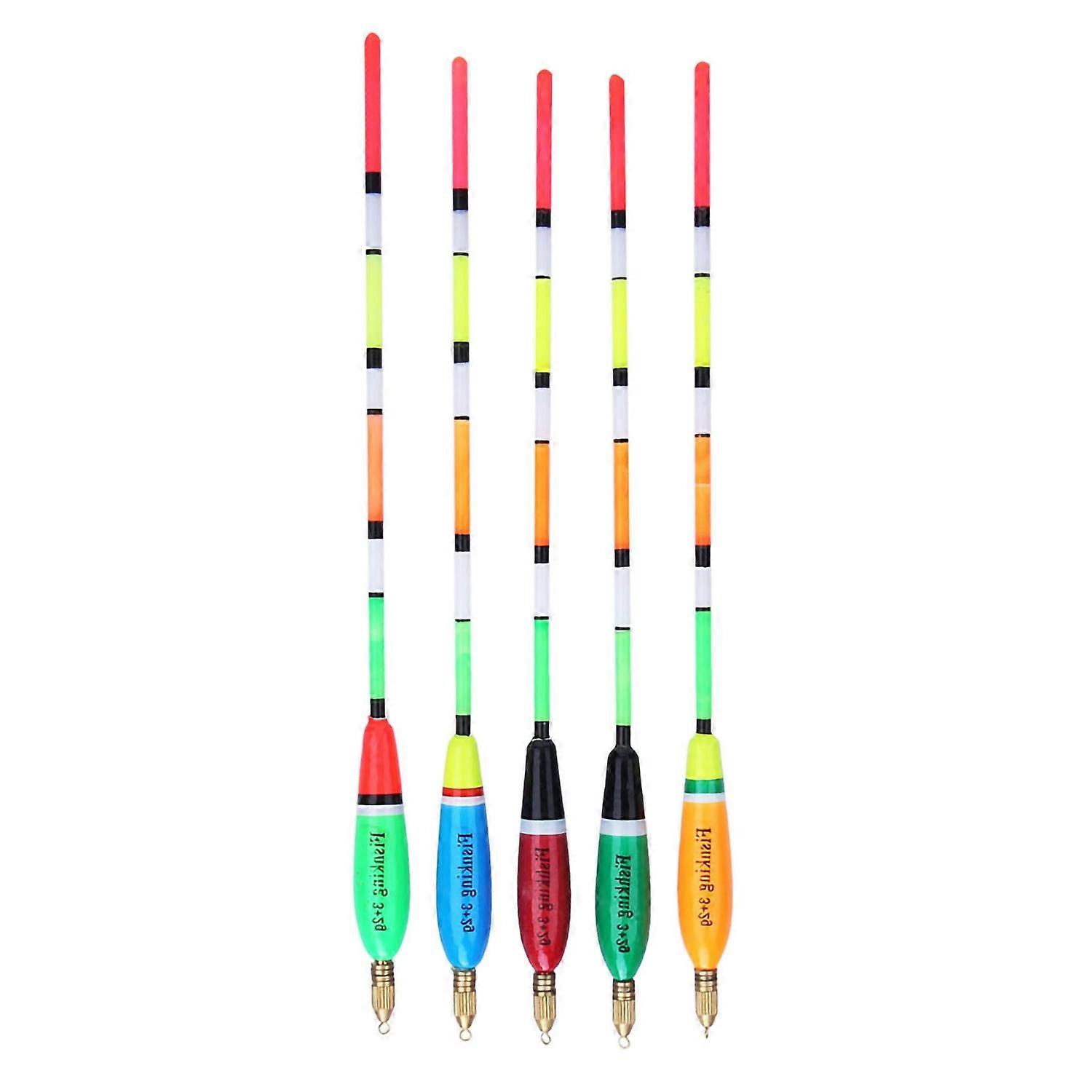5PCS Multiple Color Balsa Wood Fishing Float Bobber Bite Indicator Angling Equipment(3+2g )