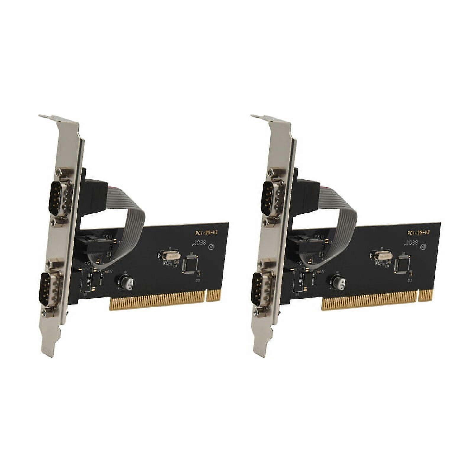 2X New 2 Ports Pci to Com 9Pin Serial Port RS232 Expand Riser Card Adapter TX382B with Tracking Number
