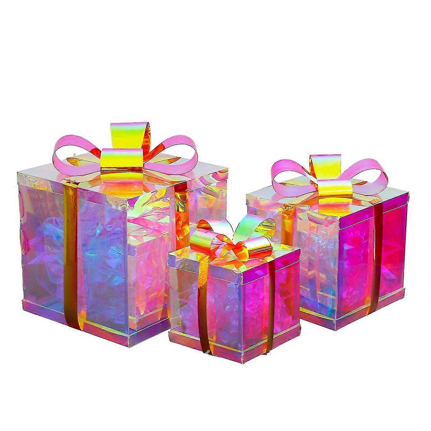Christmas Gift Box 3 Piece Folding Christmas Gift Box Luminous Christmas Gift Box Christmas Lantern