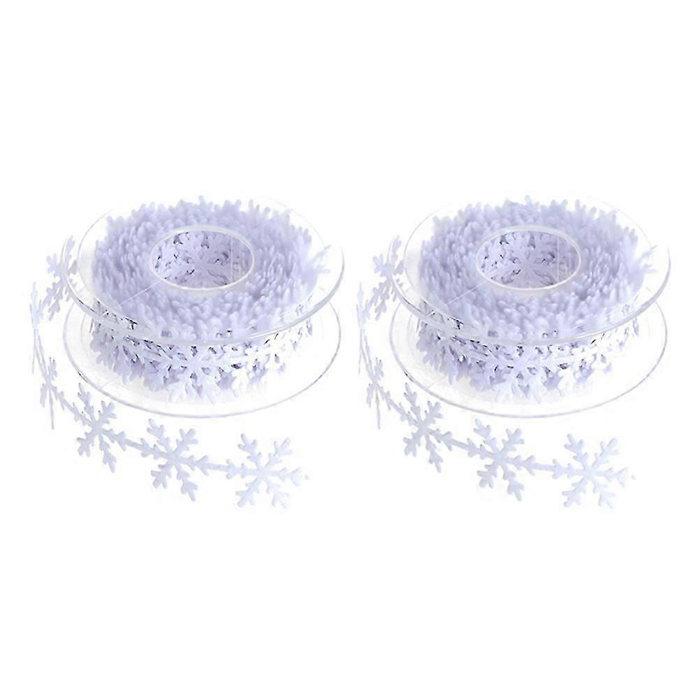 Christmas Snowflake Ribbon Decorative Ribbon for Tree with 4 Rolls