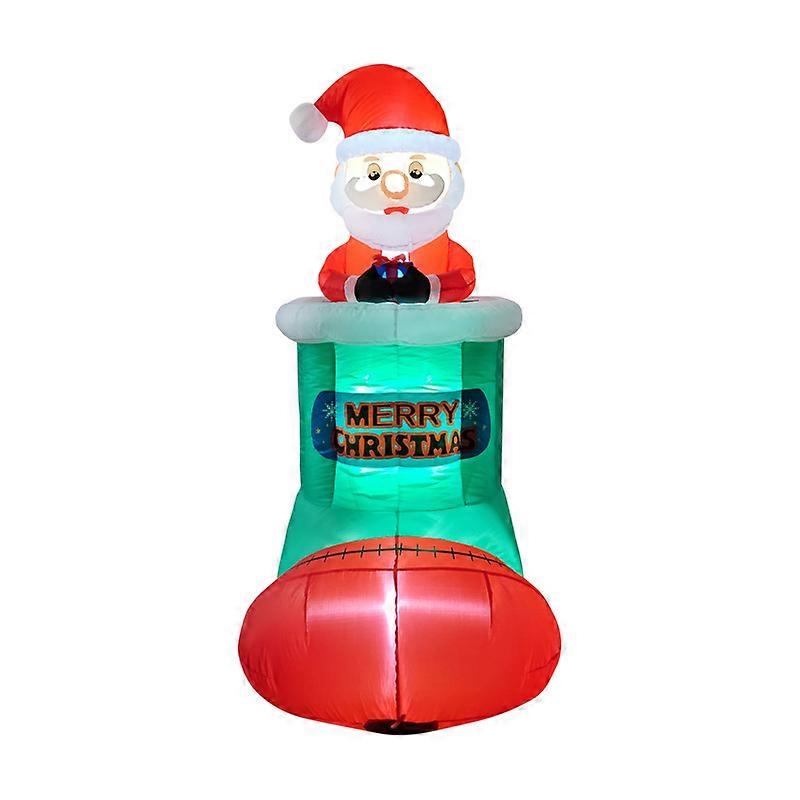 5.4FT Christmas inflatable Santa  with built-in LED lights and adjustable design for courtyard decoration Multicolor