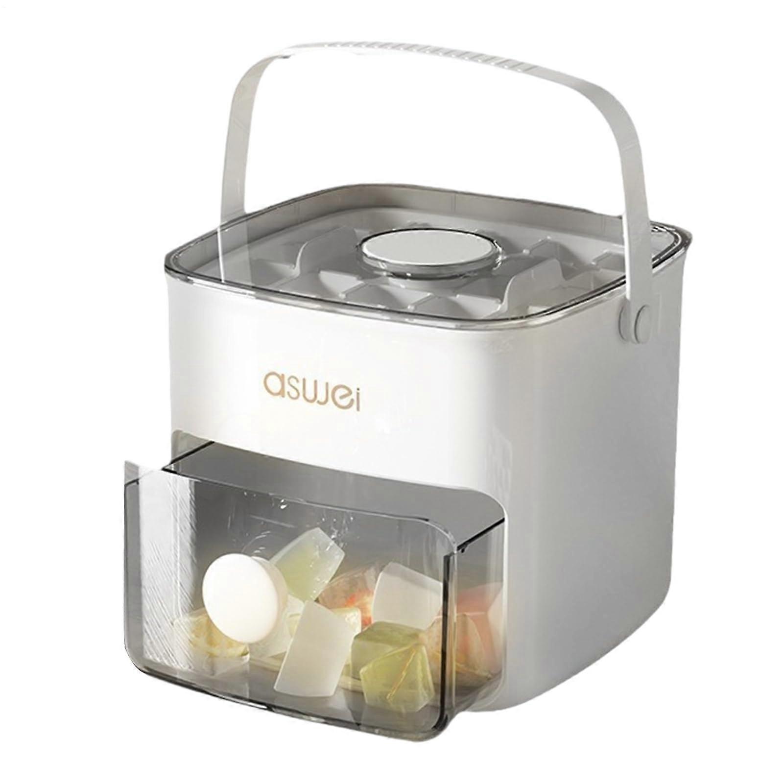 Tray  Silicone Ice Mold, Freezer Ice Maker 560g Capacity, Quick Release Mould, Stackable Cool Box With Handle