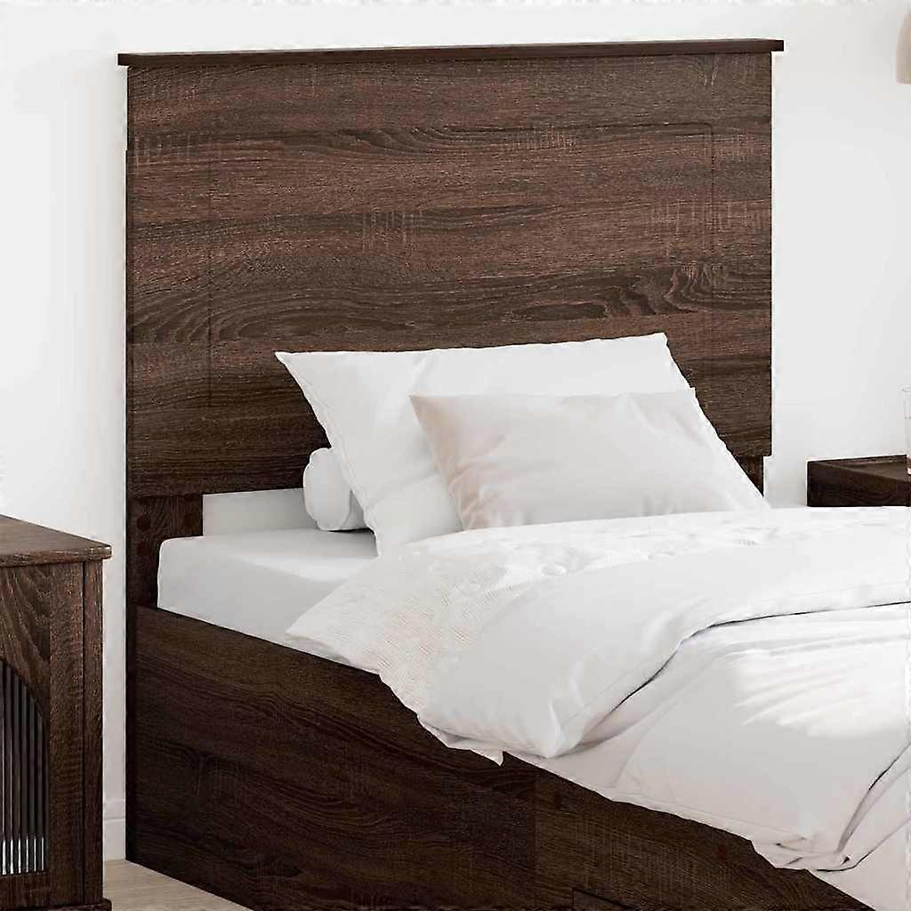Headboard with headboard, brown oak look, 90 cm, wood-based material