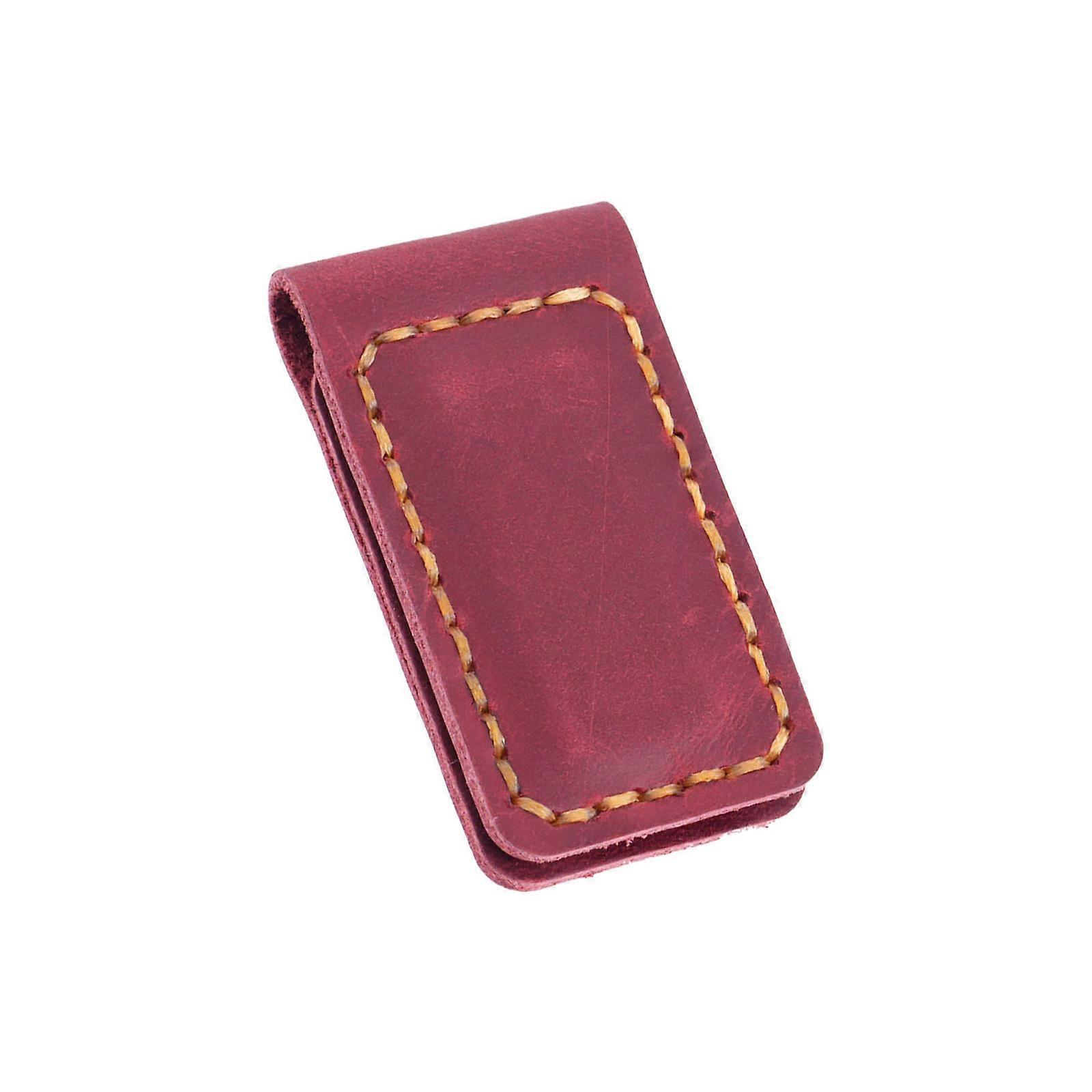 가죽 자석 책갈피 자석 책 페이지 클립 책 페이지 분배기 가죽 페이지 홀더 책 애호가 학생 교사 와인 레드