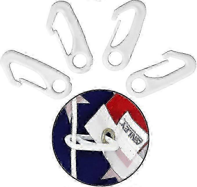 4 PCS Nylon Flag Pole Clip Snaps Hook, Anti-UV & Water Resistant FlagPole Attachment - Attach Flag to Flagpole with Rope