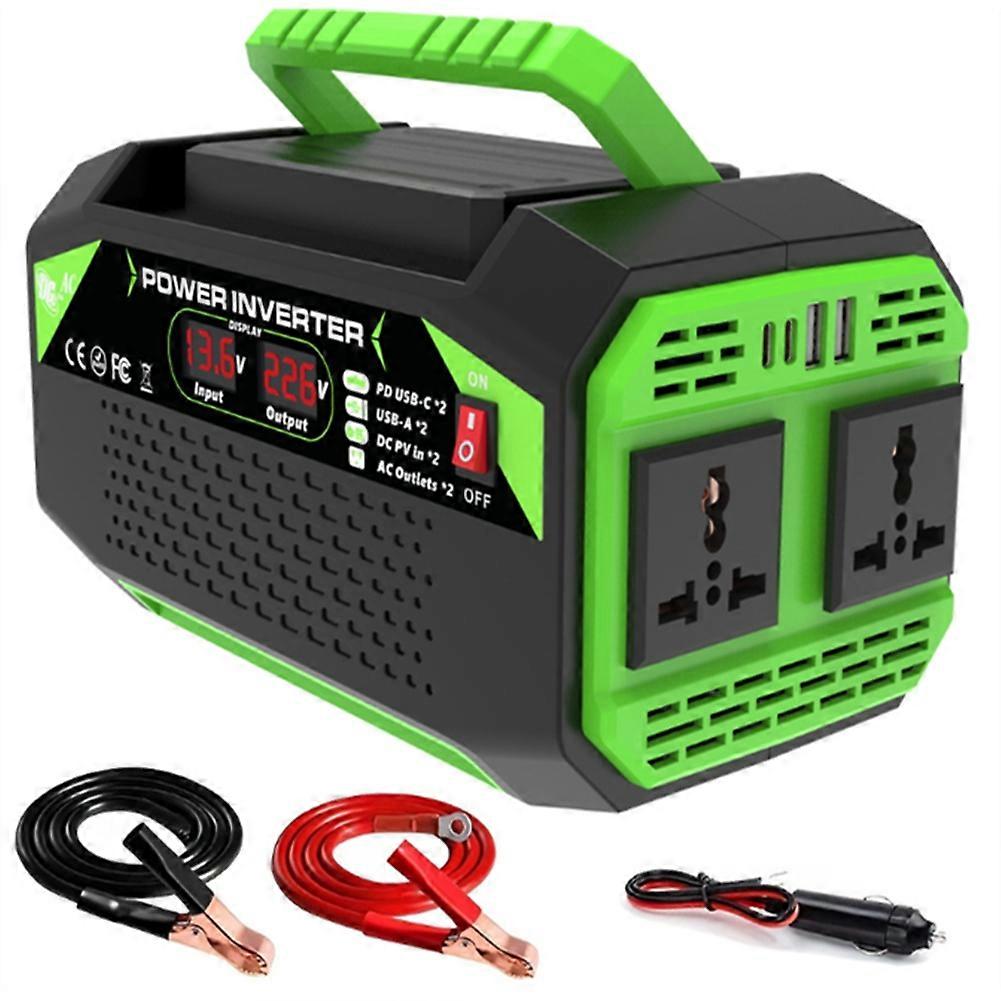 Universal Socket 300W 12V to 220V Inverter Dual Outlets / 4 USB Fast Chargers Display / Car Power Inverters