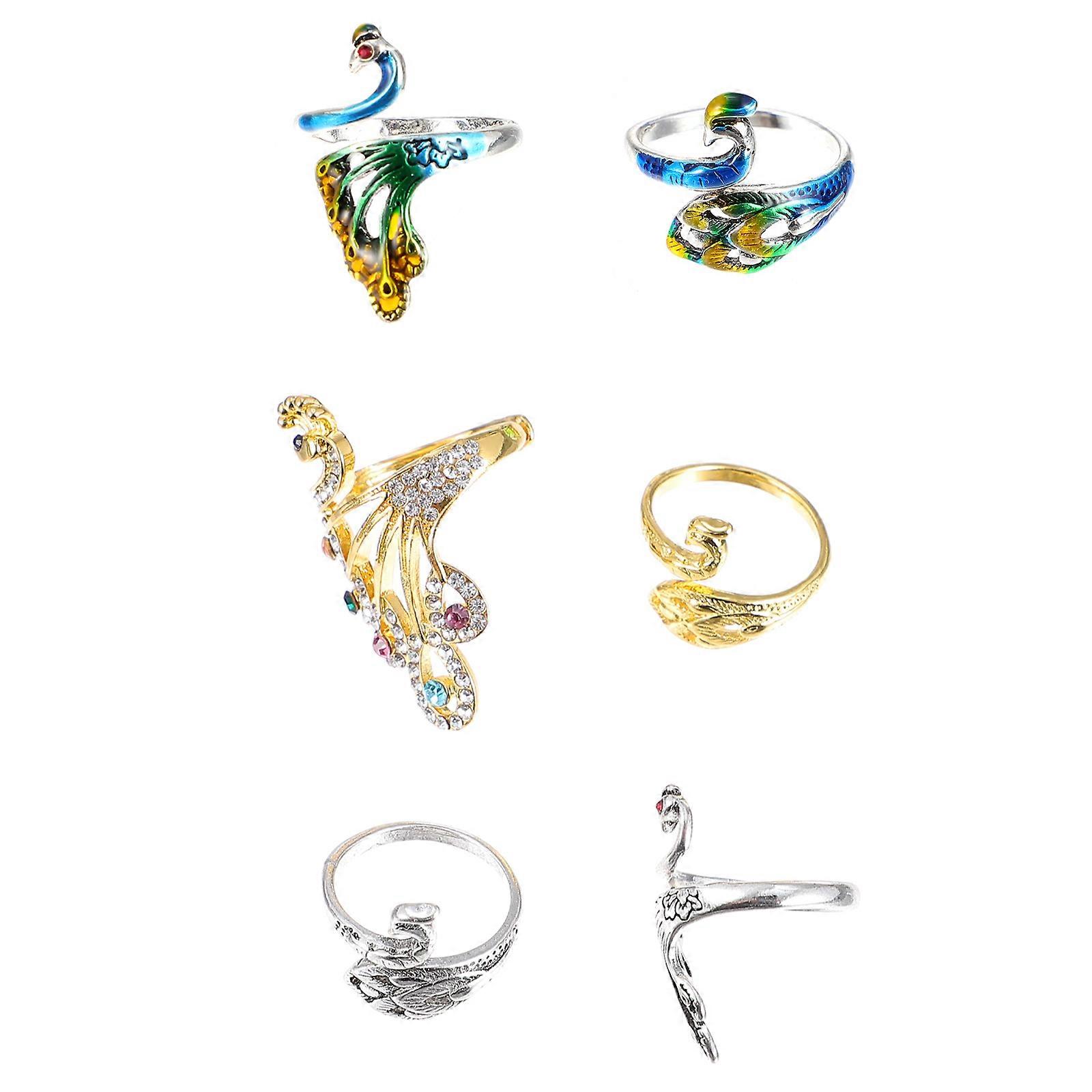 6pcs Knitting Loop Crochet Ring Knitting Loop Ring Yarn Guide Finger Holder