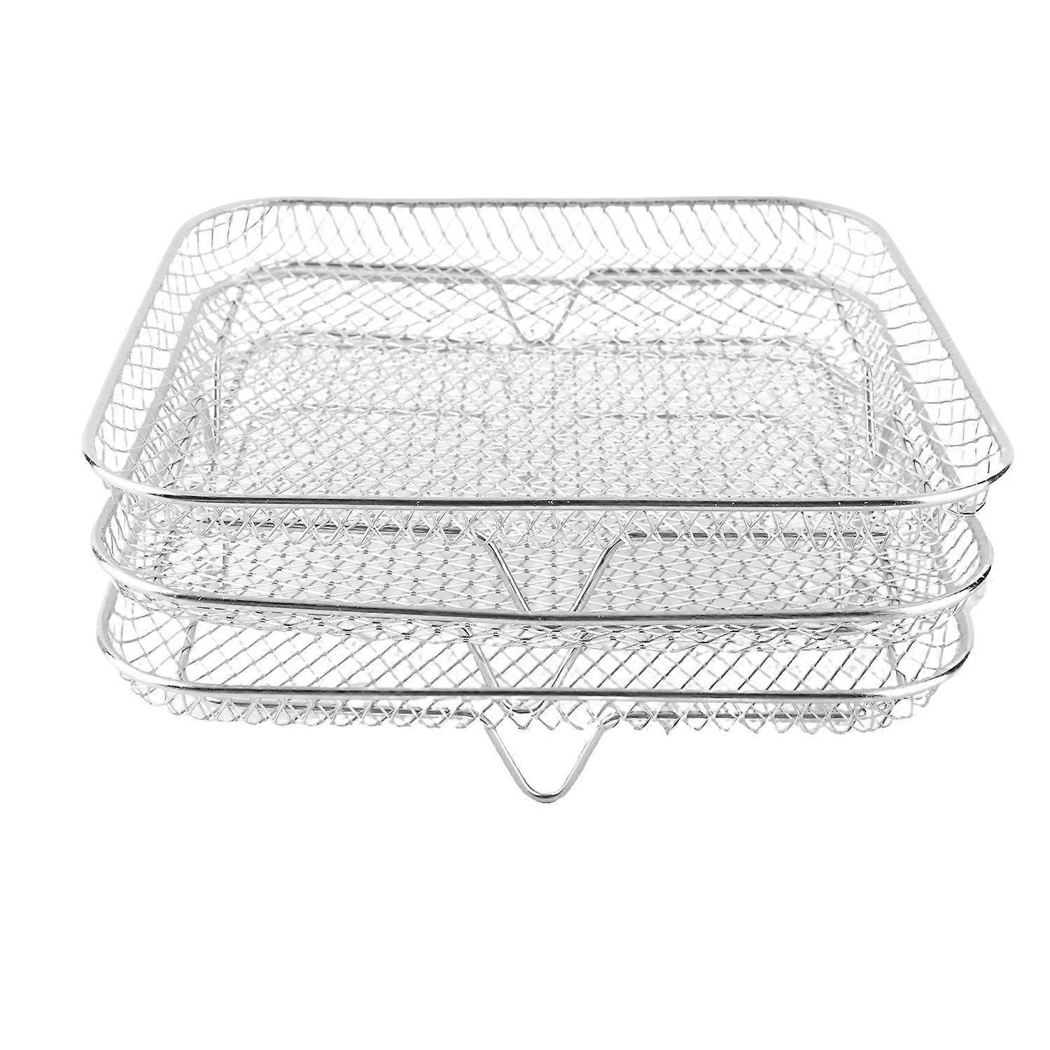 3PCS Fryer Rack Set 304 Stainless Steel Stackable Multi Layer Dehydrator Rack 8 Inch Fryer Accessori