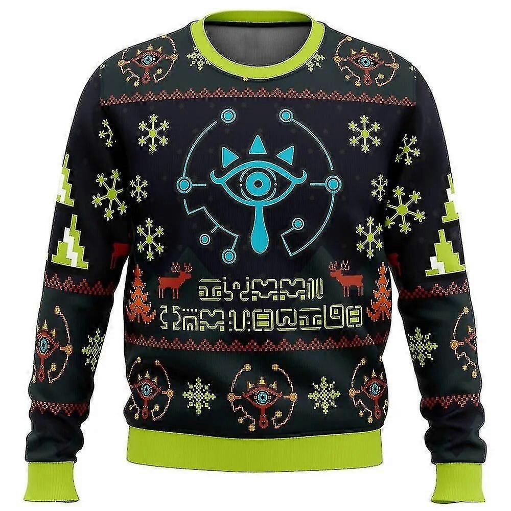 Majoras מסכה דפוס חלק האגדה של זלדה מכוער סוודר חג המולד מתנה סנטה קלאוס סוודר גברים 3