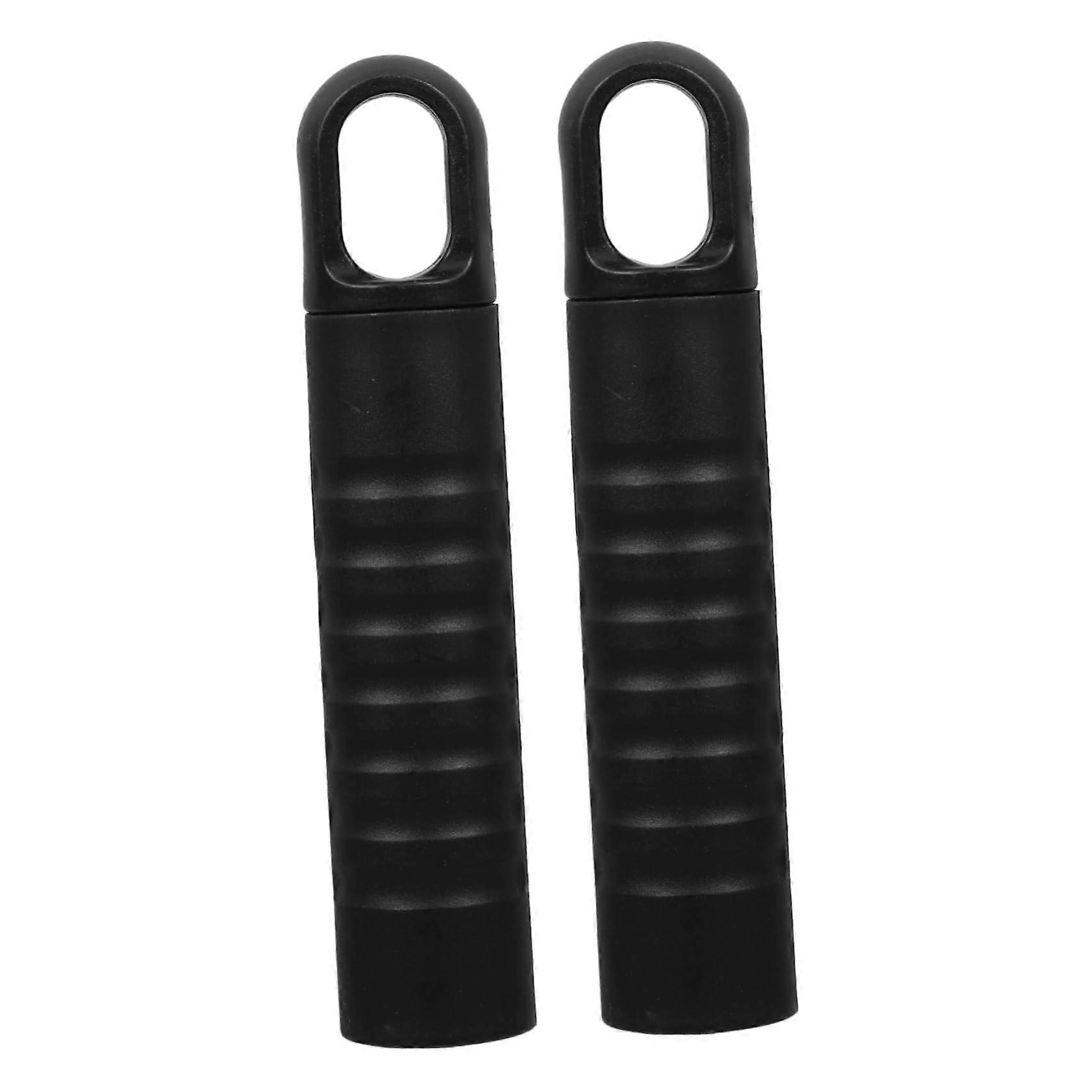 2 Pack Mop and Broom Holder Wall Mount with Black Hooks for Kitchen Bathroom Storage