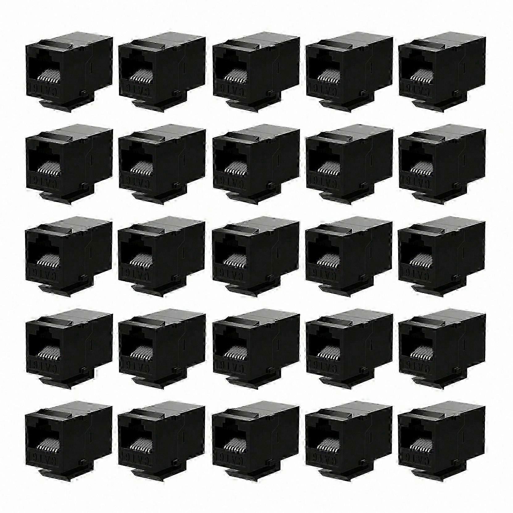 25-Pack Cat6 RJ45 Inline Couplers, Female-to-Female Keystone Jacks for Networking Connections