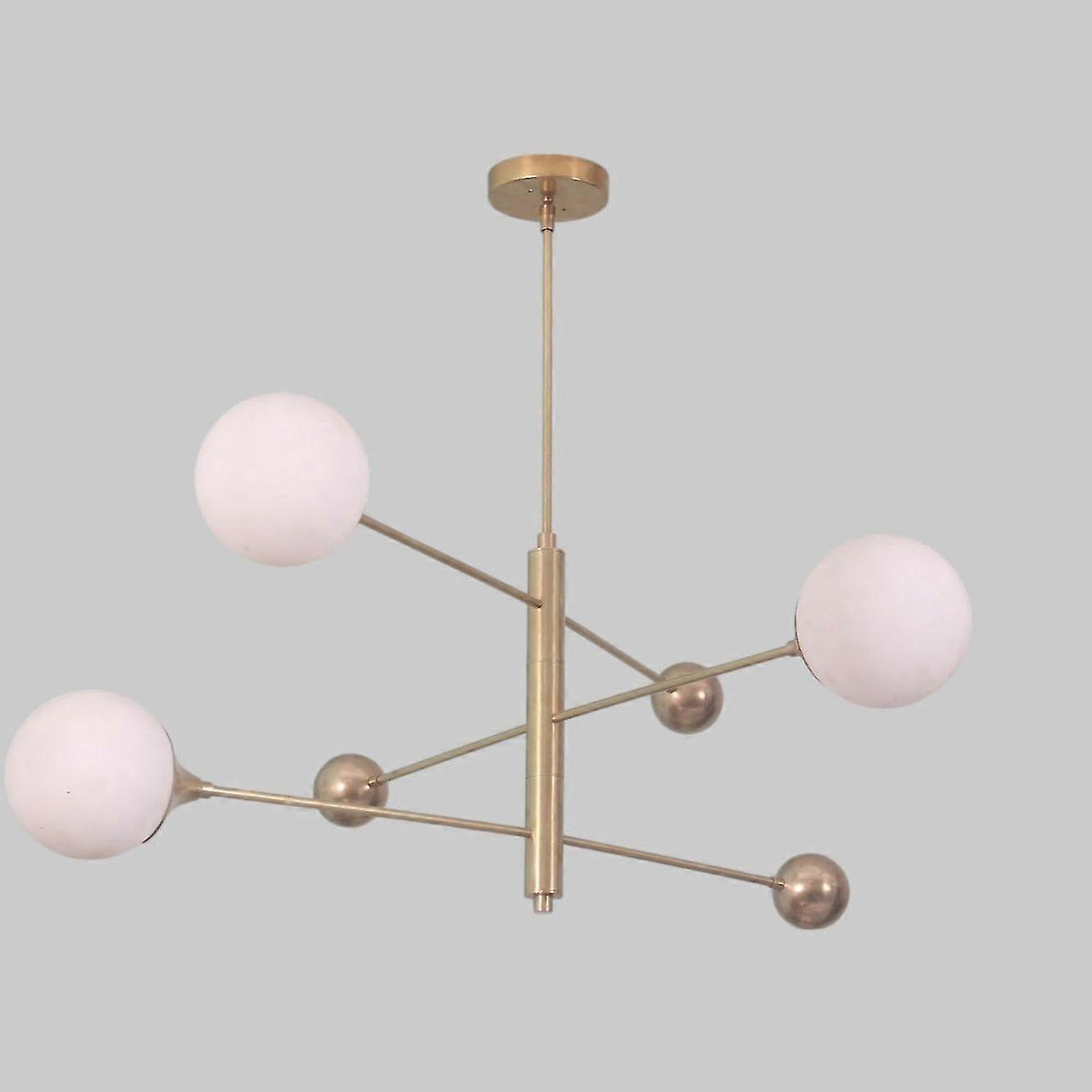 3-Light Raw Brass Pendant Sputnik Chandelier – Elegant Aesthetic Light