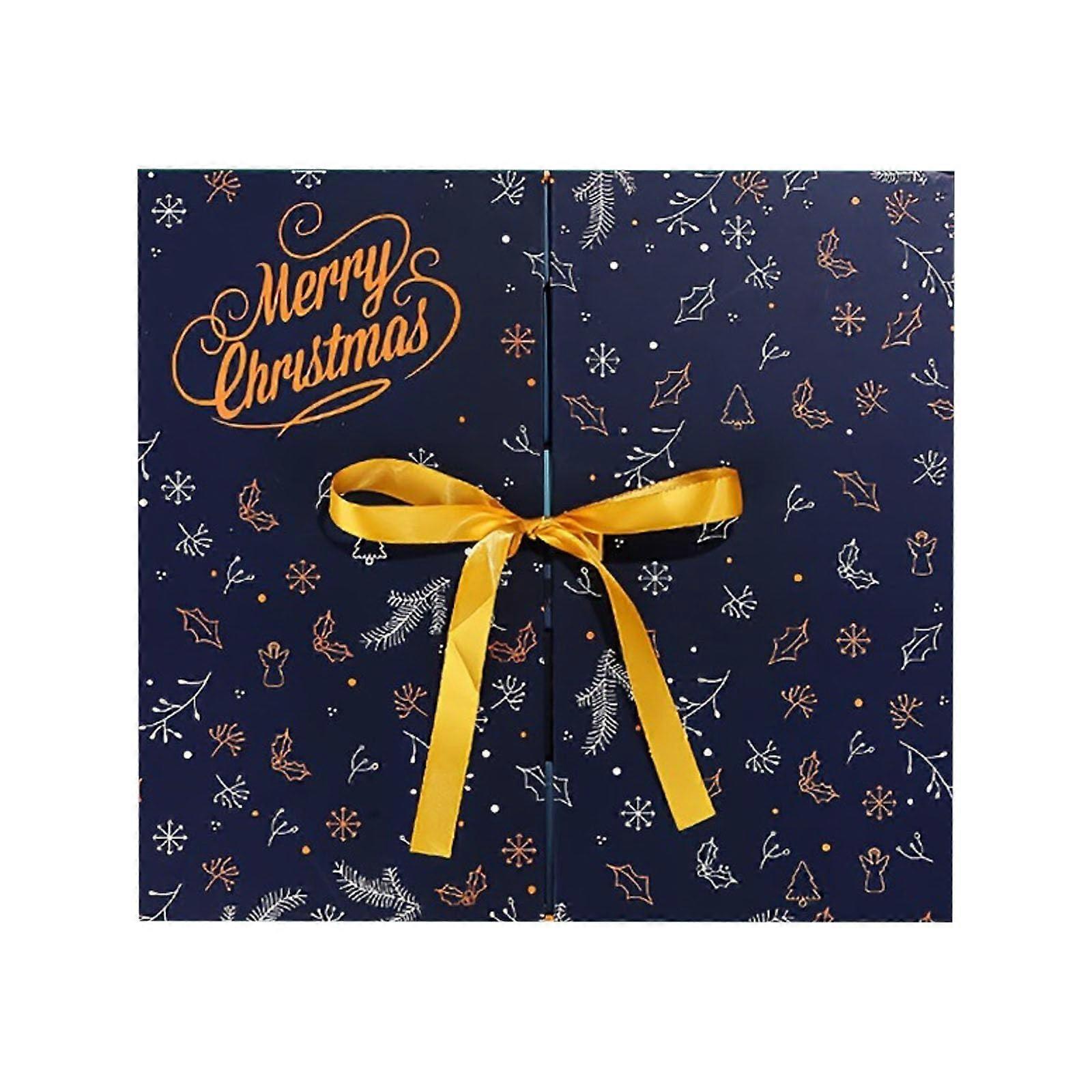 Advent Calendar Box Set 2025 with 24 Refillable Gift Boxes for DIY Christmas Countdown (Blue)