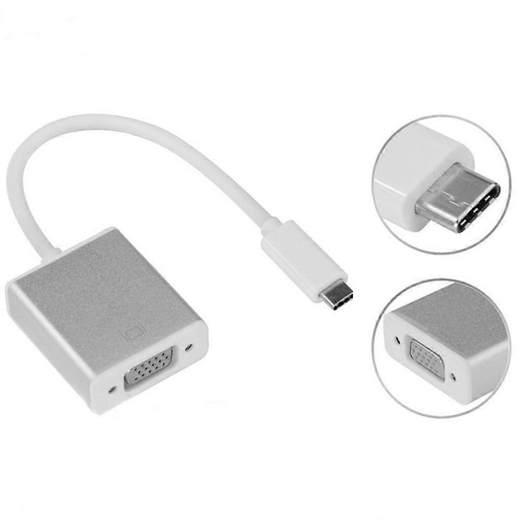 Quinlirra Back to School USB C to VGA Adapter USB 3.1 Type C (USB-C) to VGA Adapter with Aluminium Case