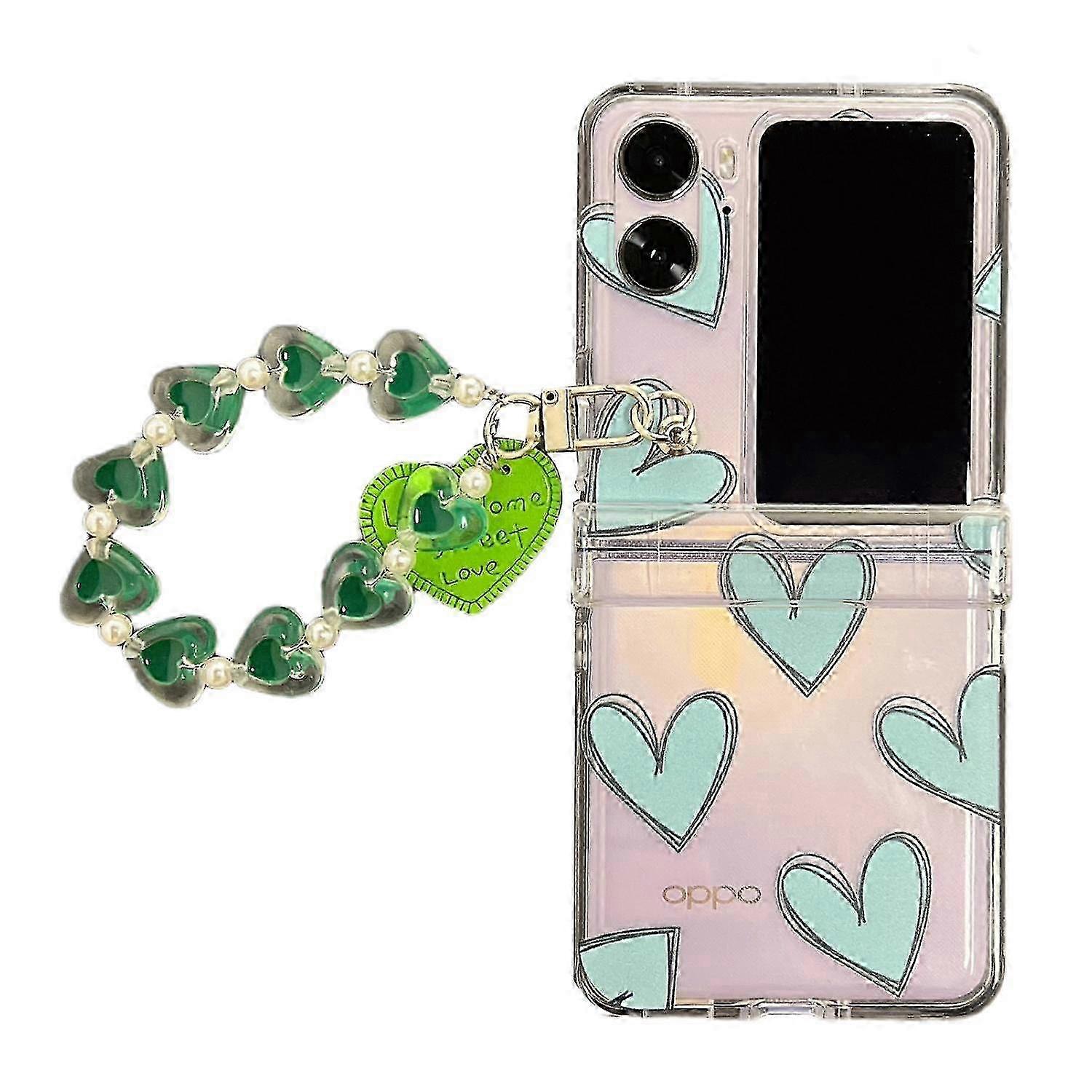 Pattern Printing Phone Case for Oppo Find N2 Flip 5G, Hard PC Phone Cover with Hand Strap f74