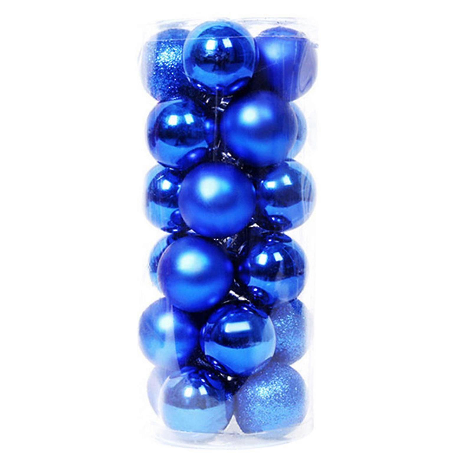 24 stk julekulepynt knusesikre juletrekuler dekorasjoner kuler sett f74