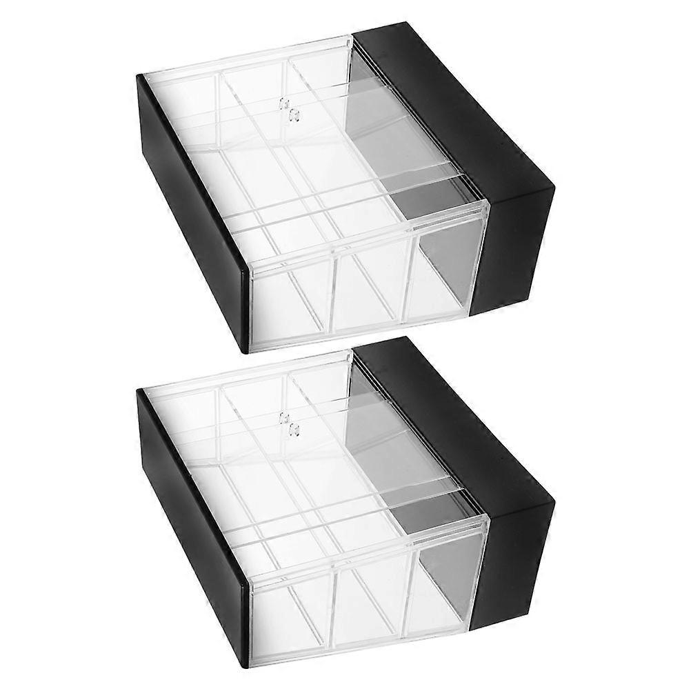 Black Mini Cake Display Cabinet Doll House Accessory for Decor 4Pcs