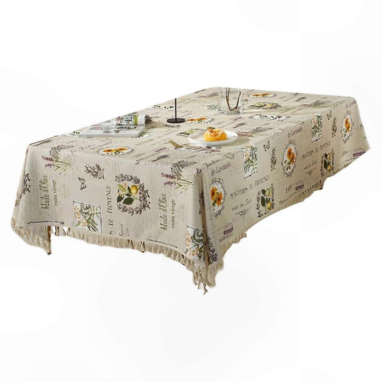 Waterproof Oilproof Table Cover with Retro Impression Pattern