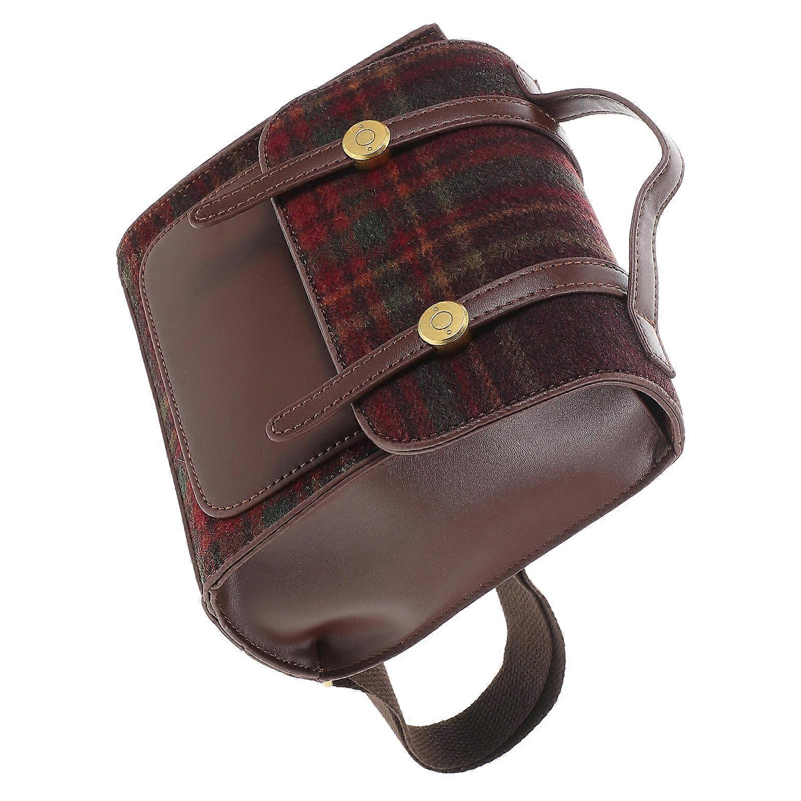 Toddler Backpack Dark Brown PU Preschool Backpack for Loading Stuffs