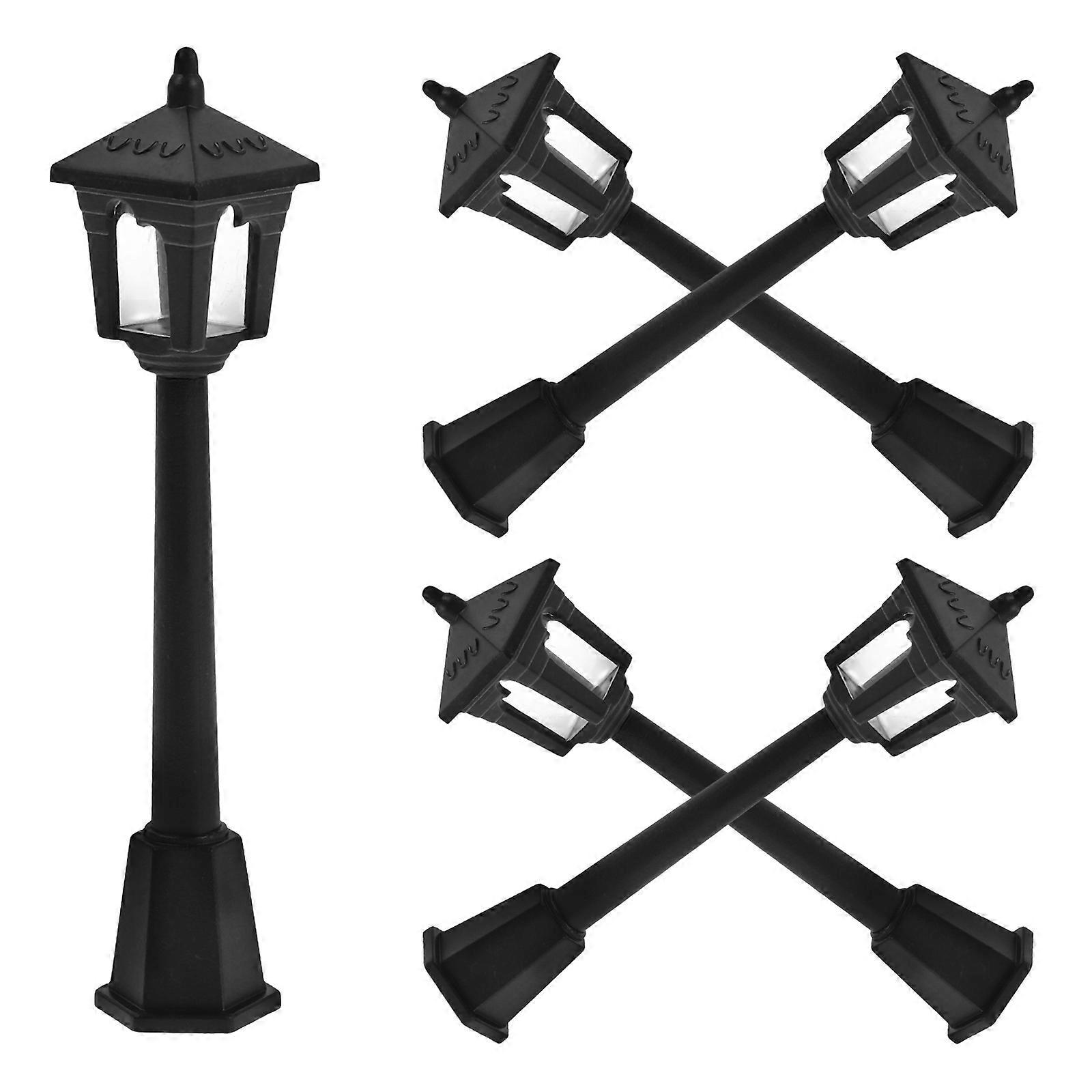 Decorative Miniature Pathway Lamppost Model for Dollhouse Use 5Pcs
