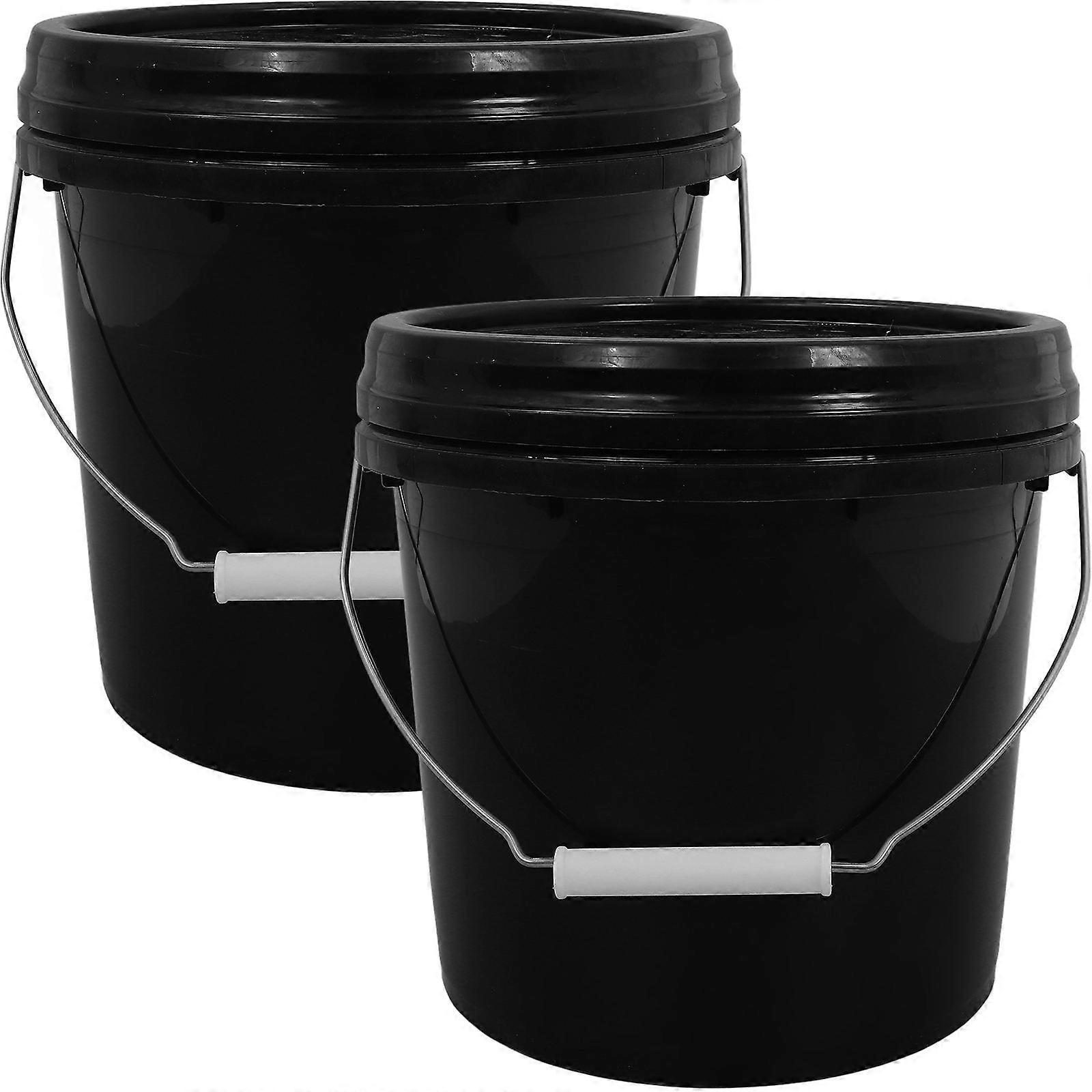 Sealed Bucket Plastic Water Bucket for Storage 2Pcs Multipurpose Buckets with Lid