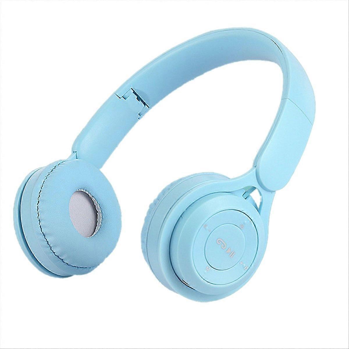 Wireless Bluetooth Headset Portable Foldable Children Headset Blue
