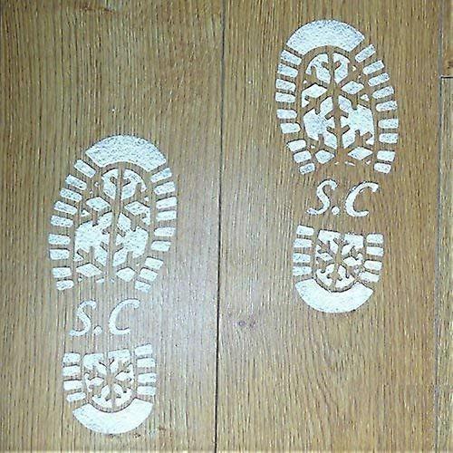 Reusable Santa Boot Footprint Stencils for Christmas Morning Magic, Left and Right Set